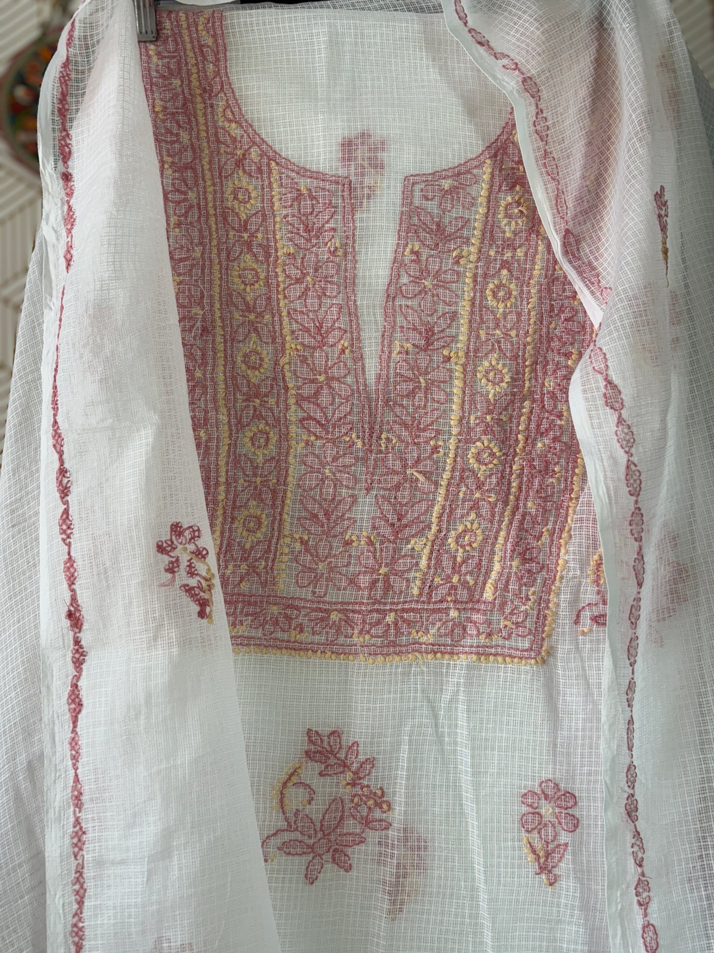 Lucknowi Chikankari Kota Doria Suit Set