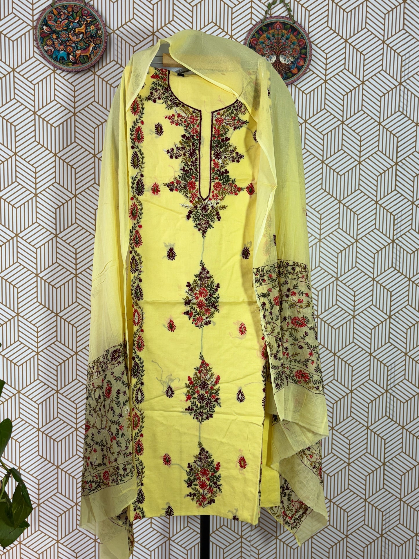 Pure Cotton Kantha Embroidered Suit Set