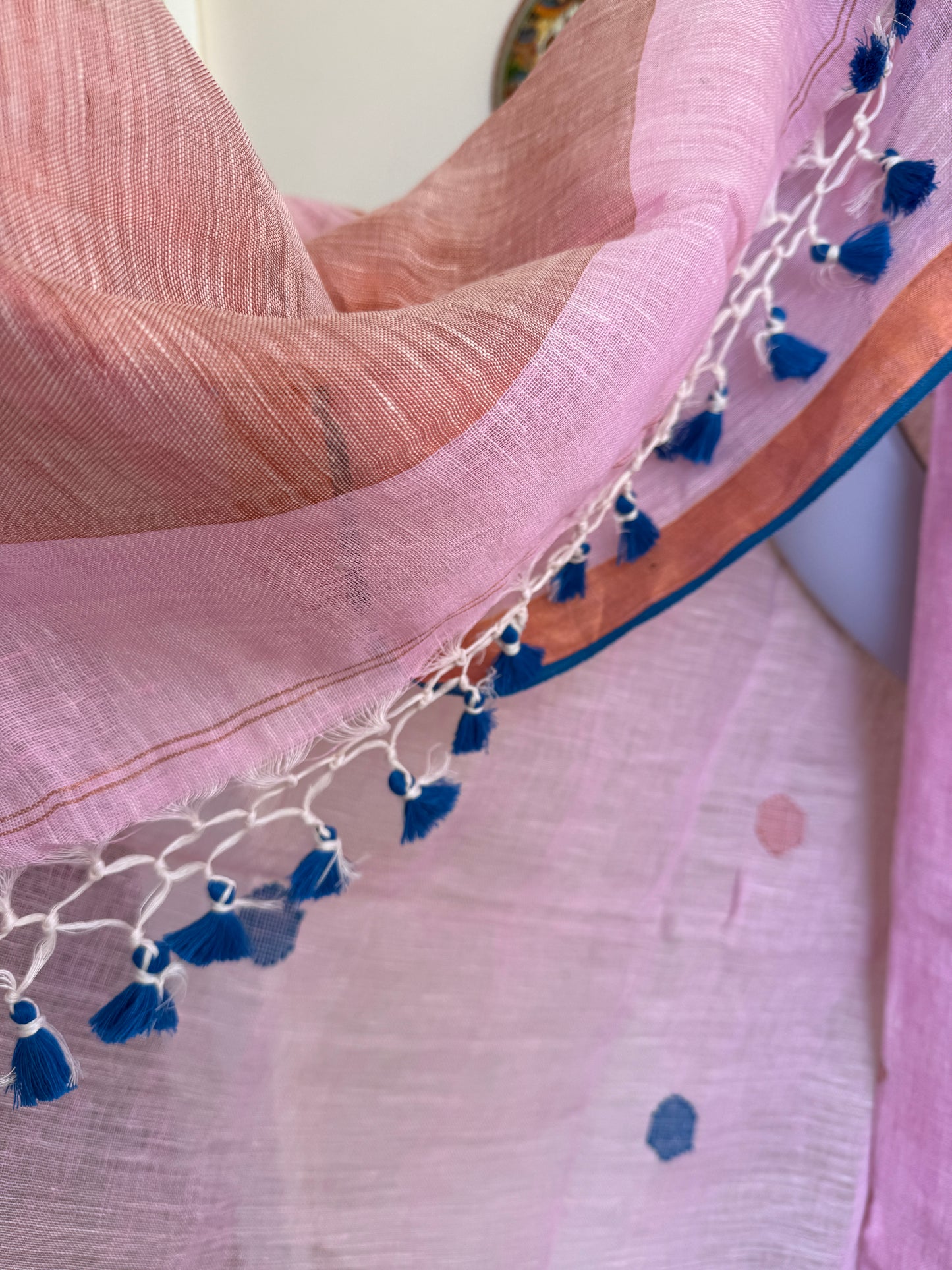 Jamdani- ✨ Pure Linen Jamdani Weaving Kurta & Dupatta Set ✨