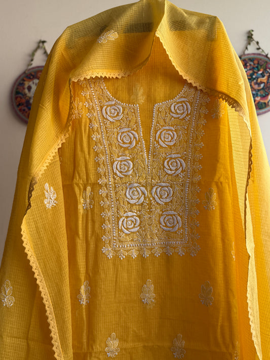 Lucknowi Chikankari Kota Doria Suit Set
