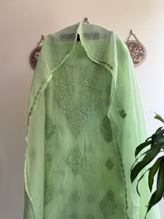 Lucknowi Chikankari Kota Doria Suit Set