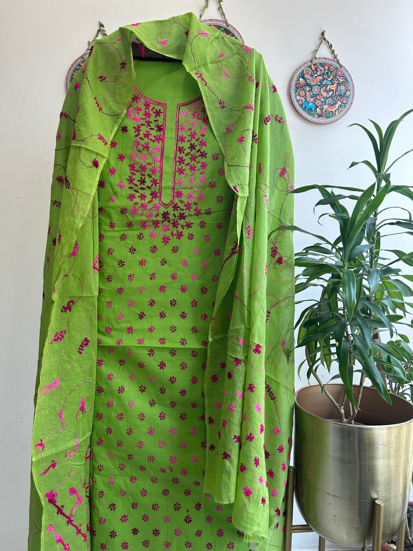 Bengal Handloom – Star Pattern Pure Cotton Embroidered Suit Set