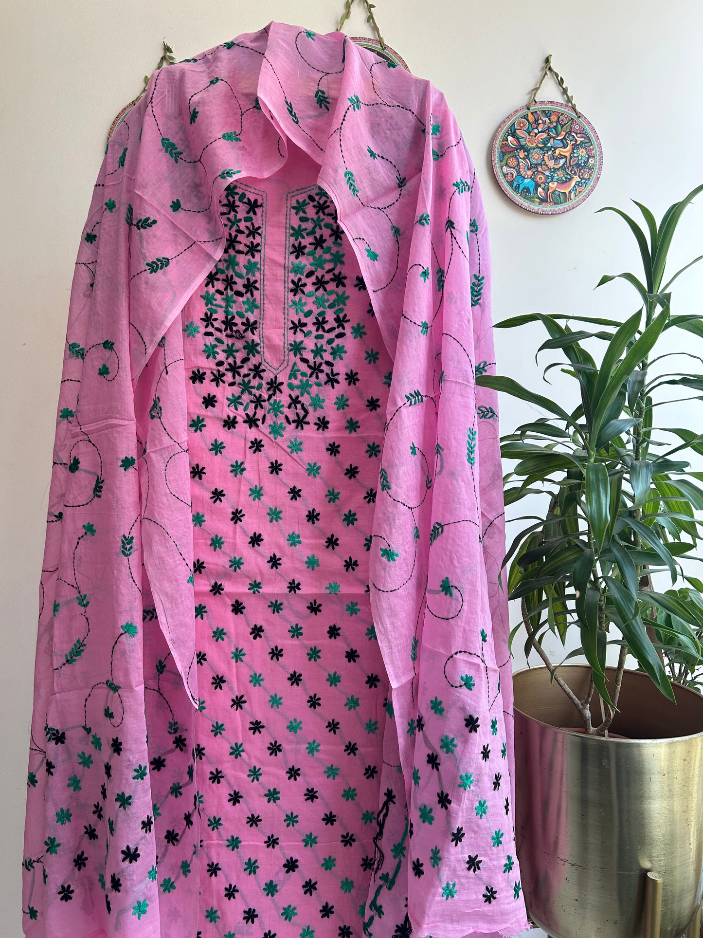 Bengal Handloom – Star Pattern Pure Cotton Embroidered Suit Set