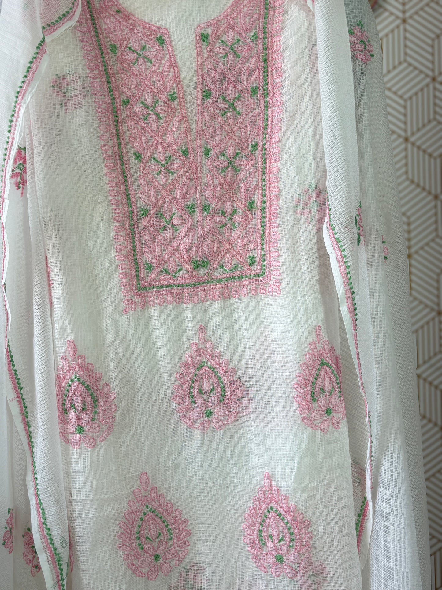 Lucknowi Chikankari Kota Doria Suit Set