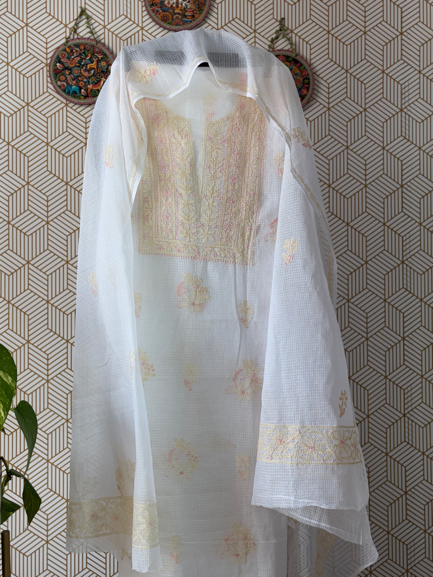 Lucknowi Chikankari Kota Doria Suit Set