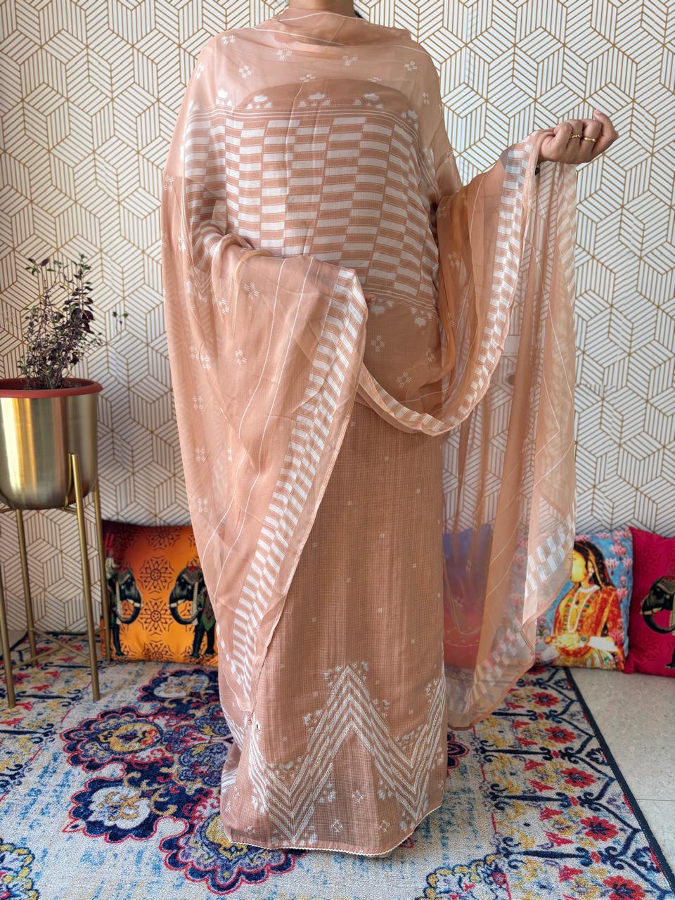 Ganga ensembles Kota Doria Suit Set
