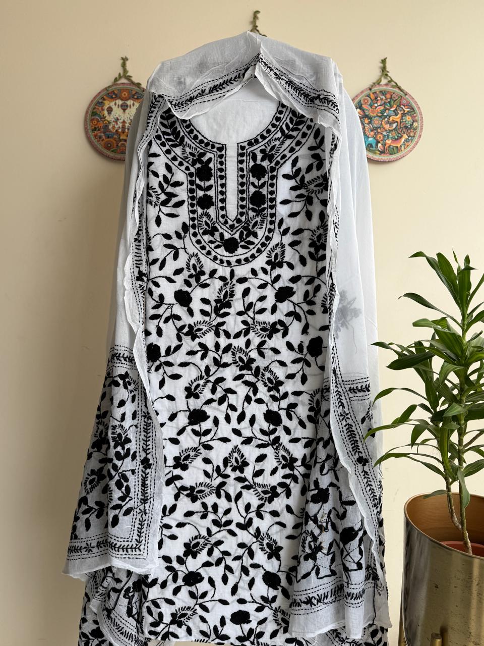 🌼 Bengal Handloom – Phulkari Pure Cotton Embroidered Suit Set