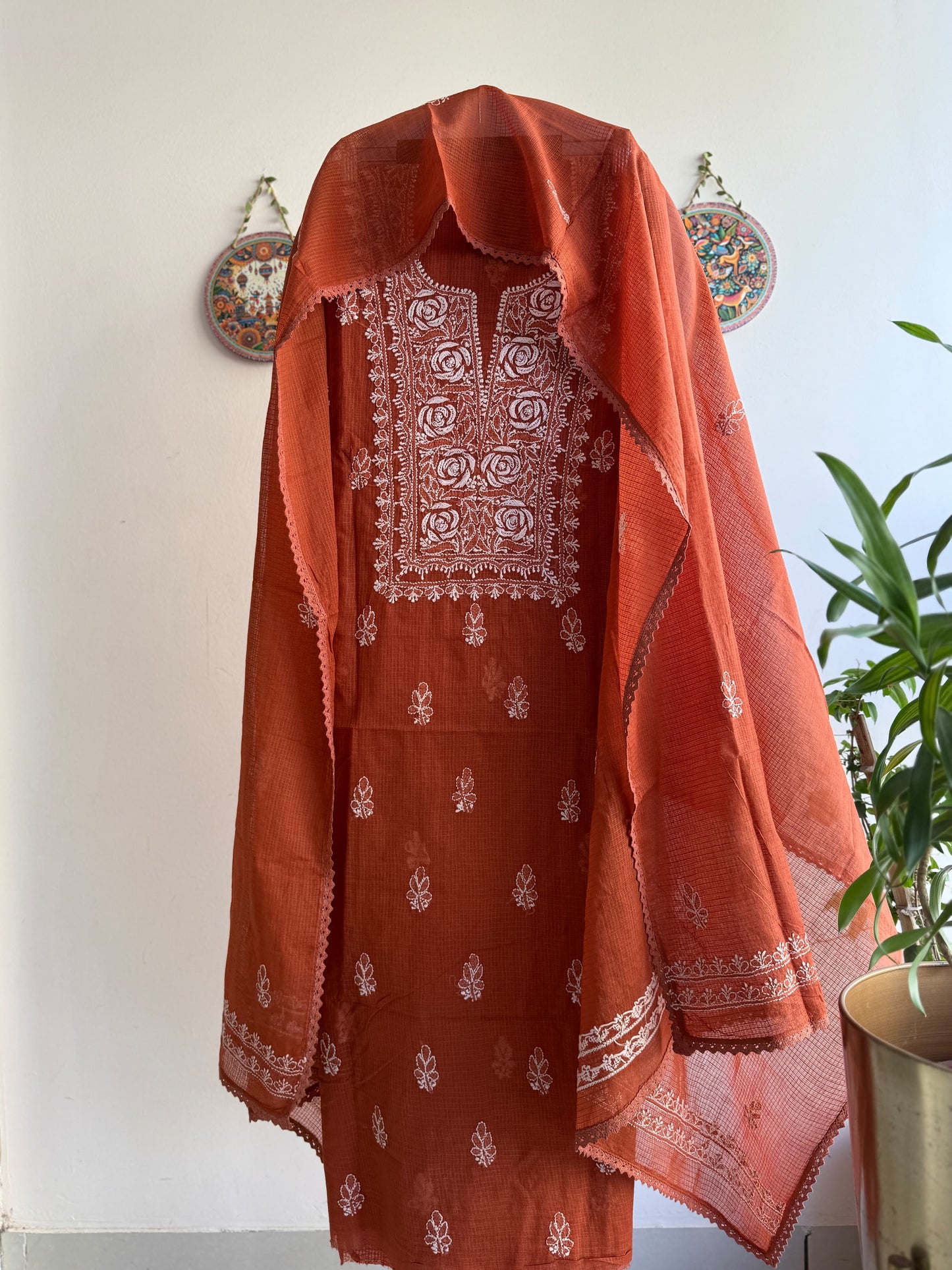 Lucknowi Chikankari Kota Doria Suit Set