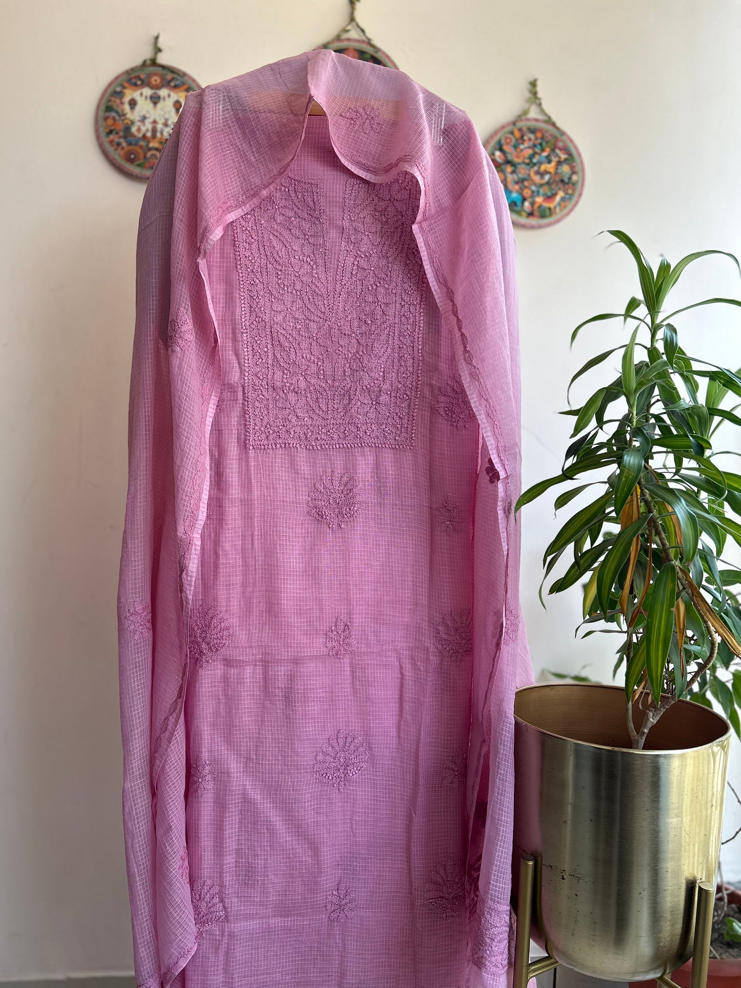 Lucknowi Chikankari Kota Doria Suit Set