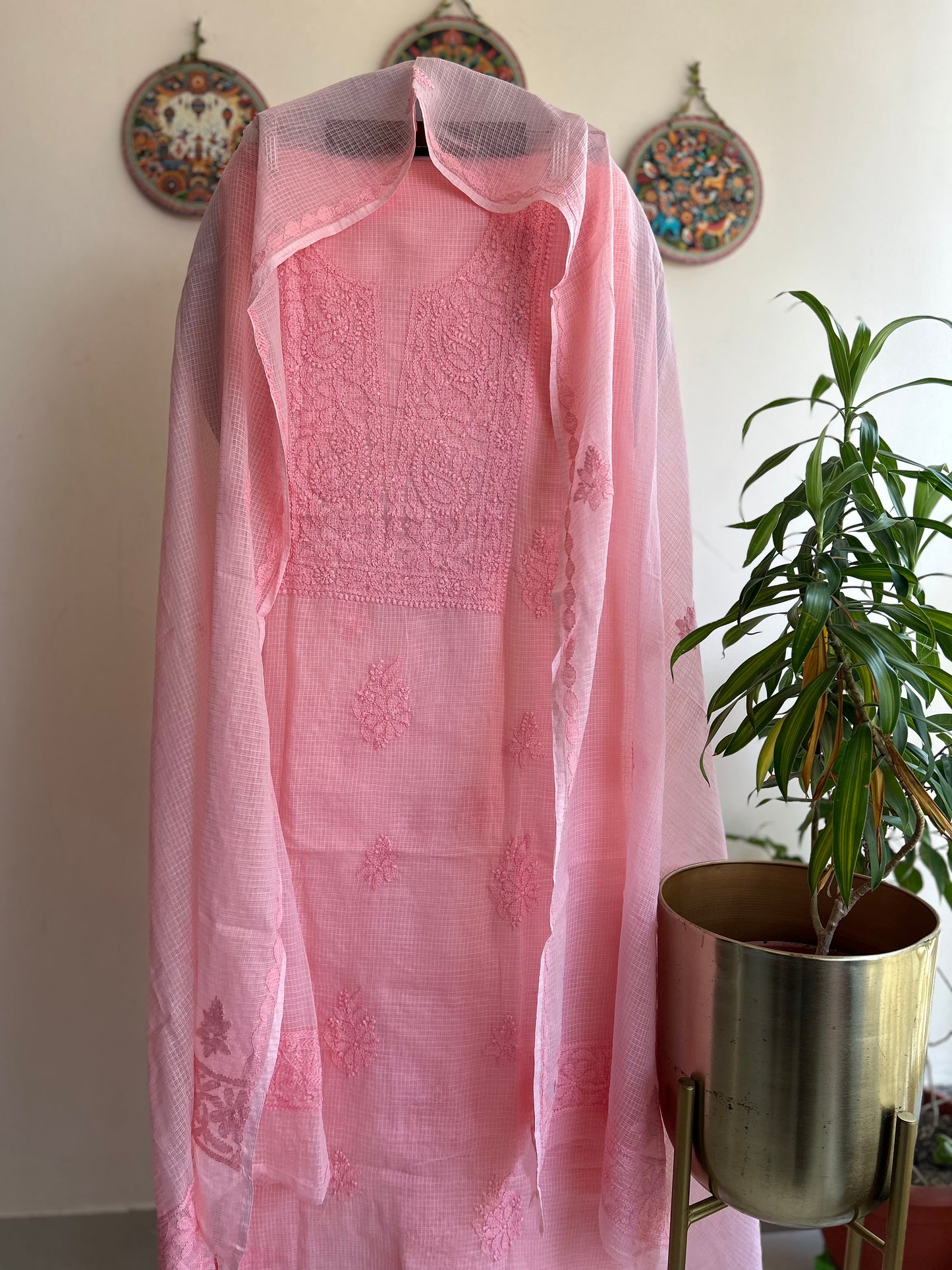 Lucknowi Chikankari Kota Doria Suit Set