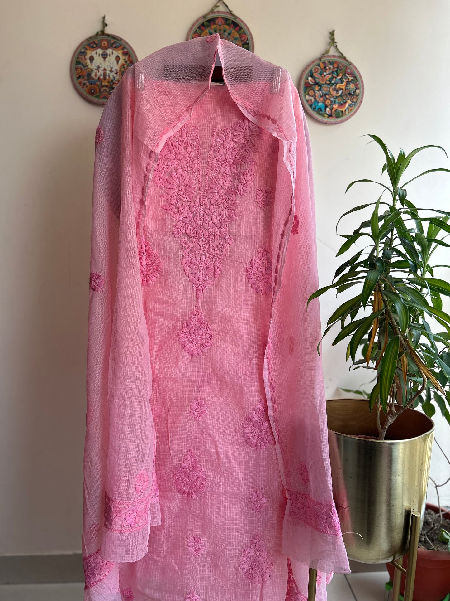 Lucknowi Chikankari Kota Doria Suit Set