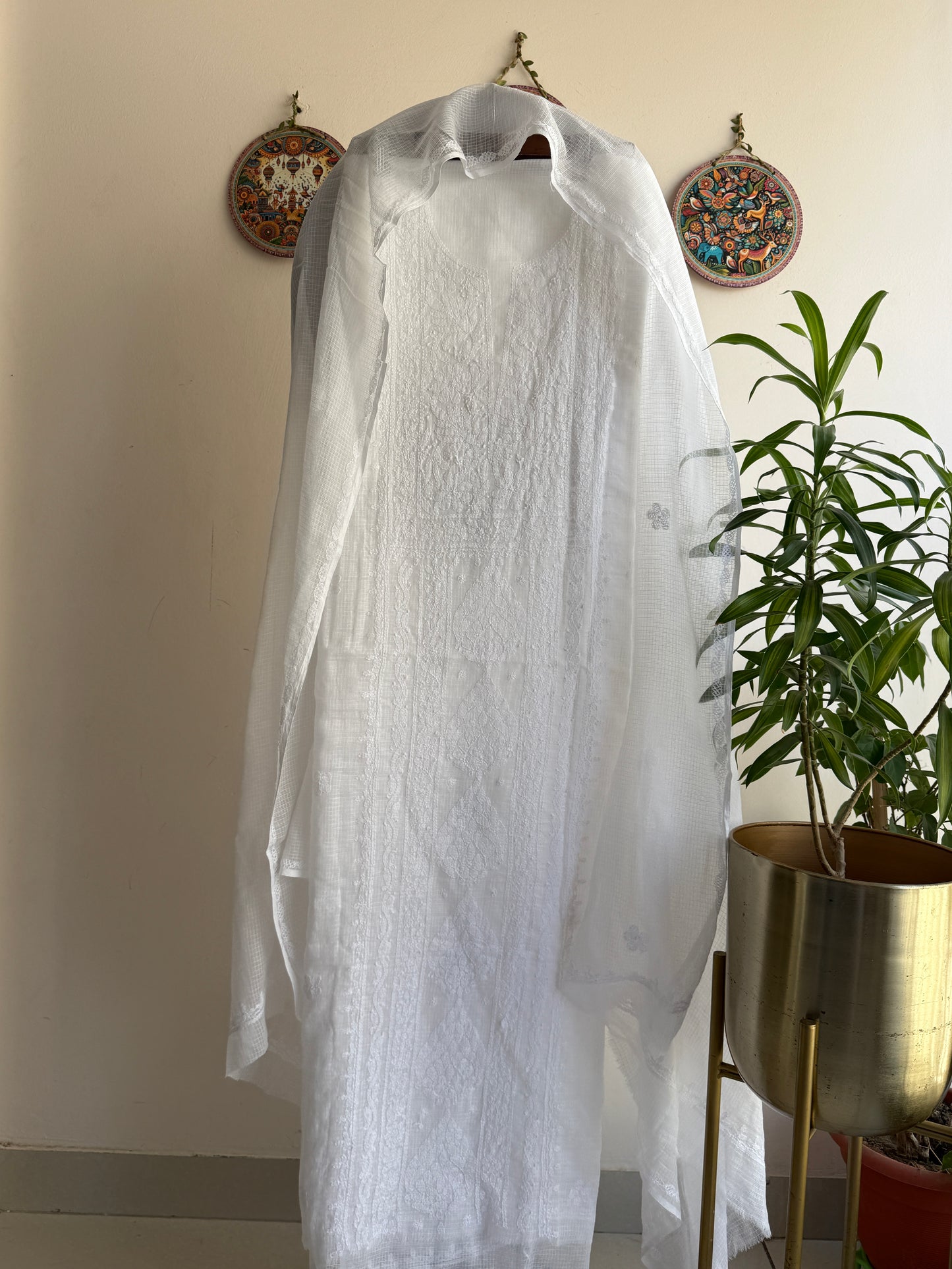 Lucknowi Chikankari Kota Doria Suit Set