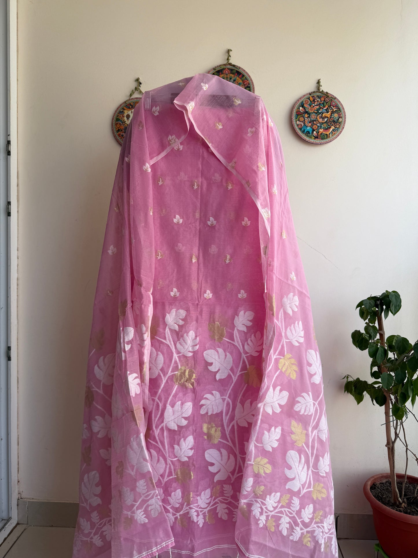 Jamdani- ✨ Jamdani Weaving Kurta & Dupatta Set on Cotton Muslin Fabric ✨