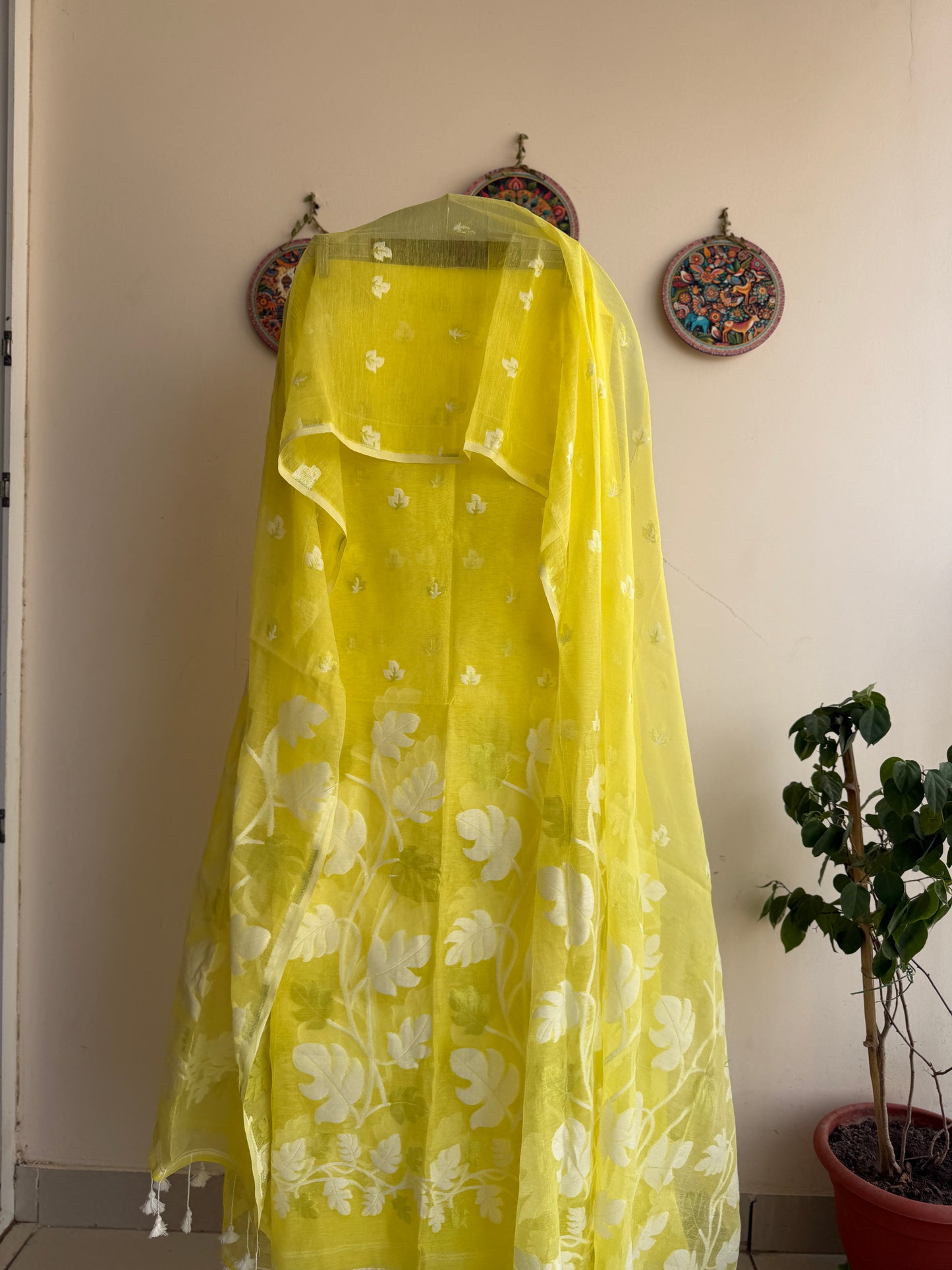 Jamdani- ✨ Jamdani Weaving Kurta & Dupatta Set on Cotton Muslin Fabric ✨