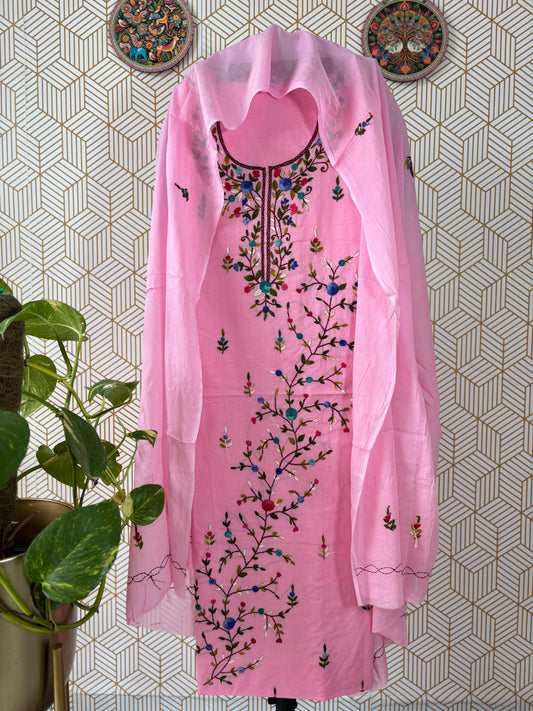 Pure Cotton Kantha Embroidered Suit Set