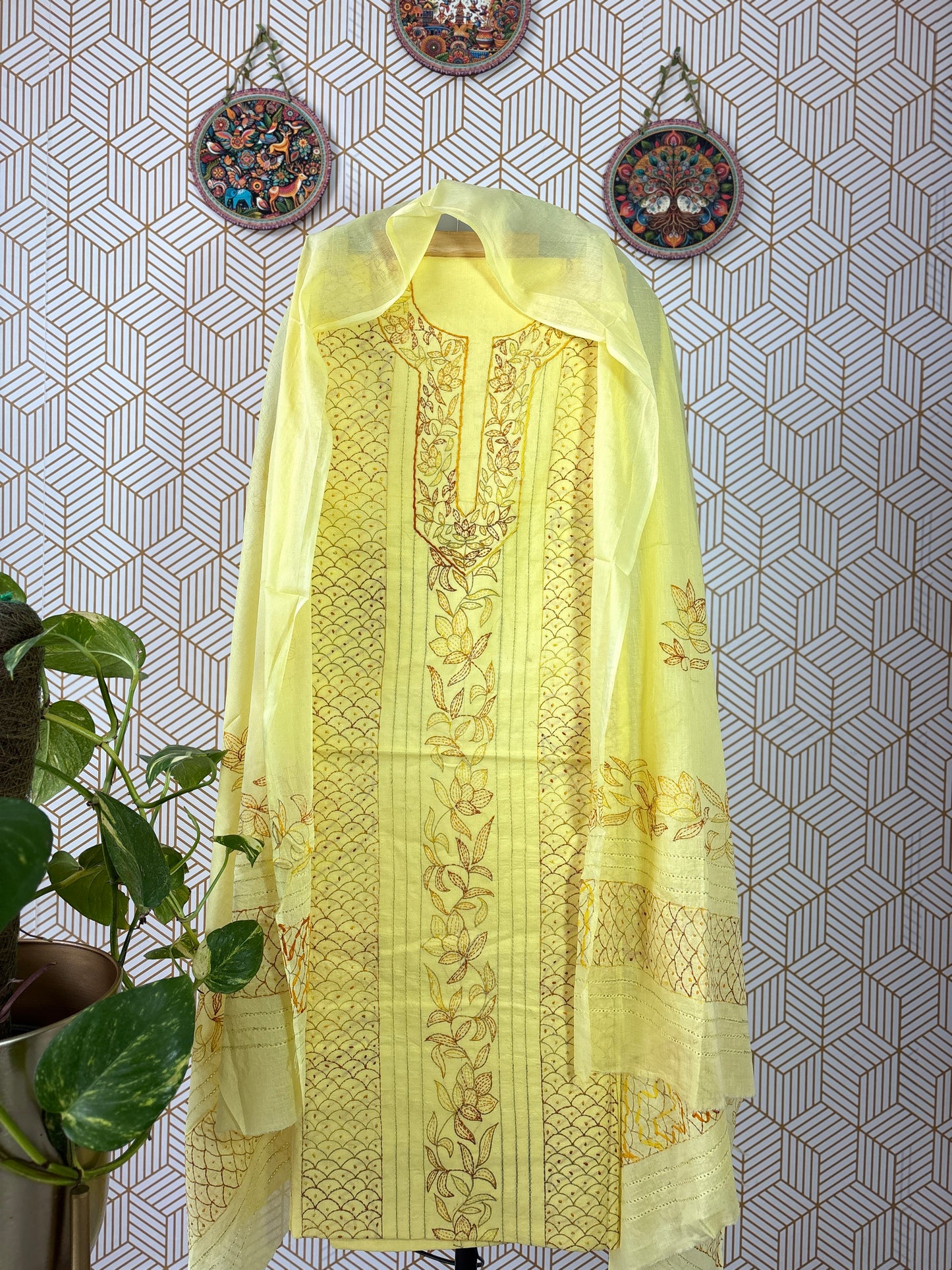 Kantha hand embroidered Suit Set Pure Cotton