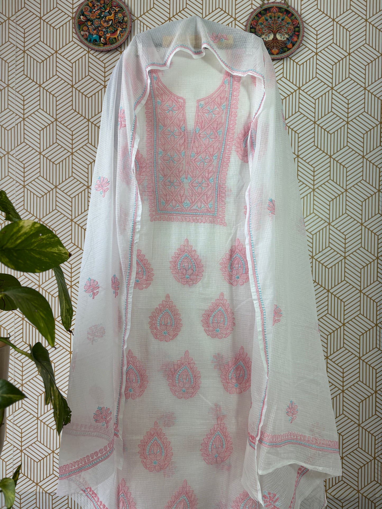 Lucknowi Chikankari Kota Doria Suit Set