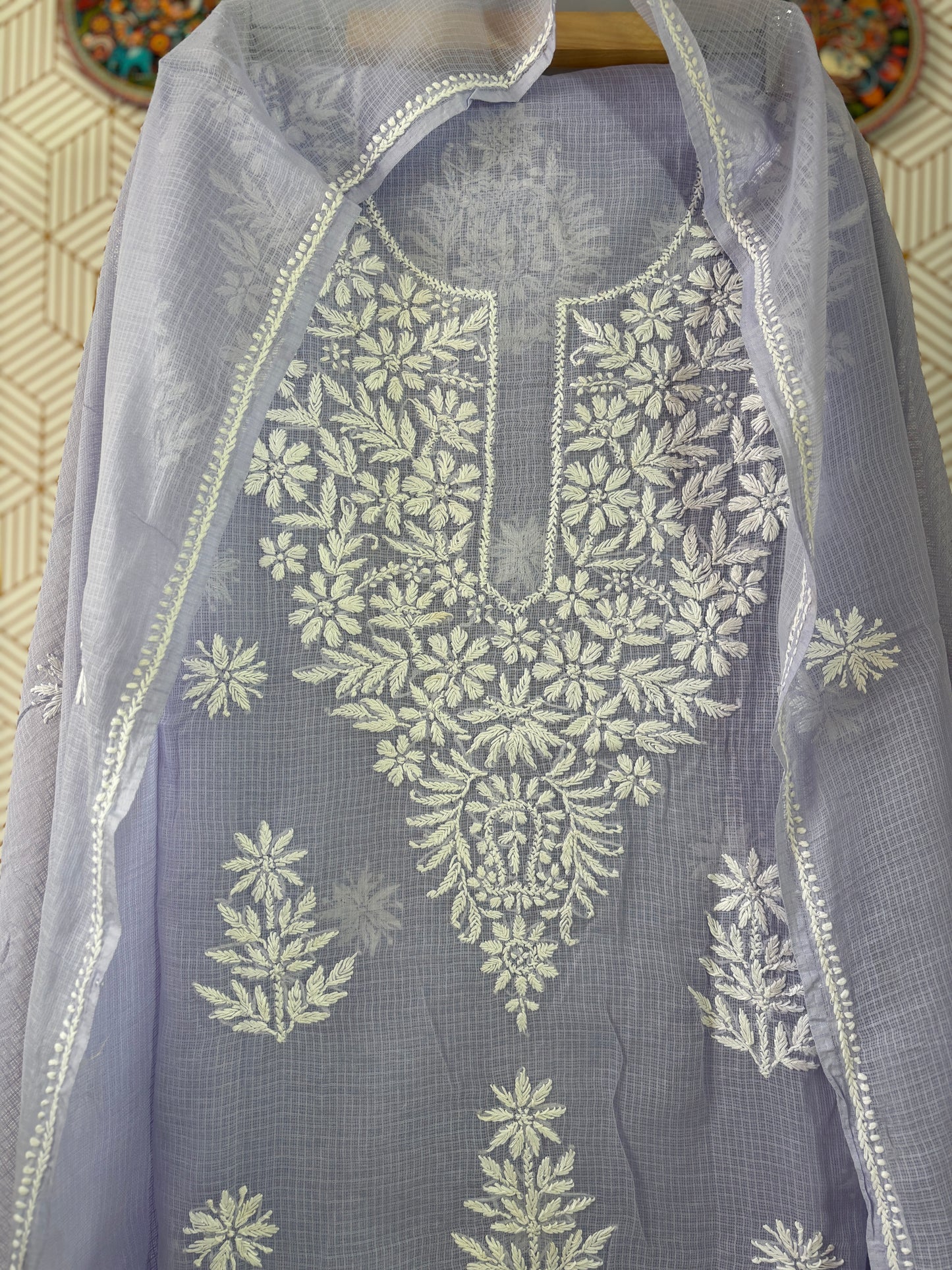 Lucknowi Chikankari Kota Doria Suit Set