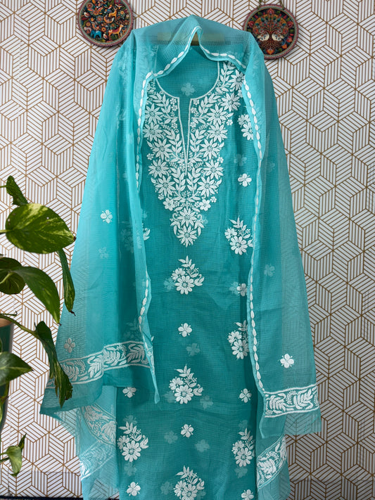 Lucknowi Chikankari Kota Doria Suit Set