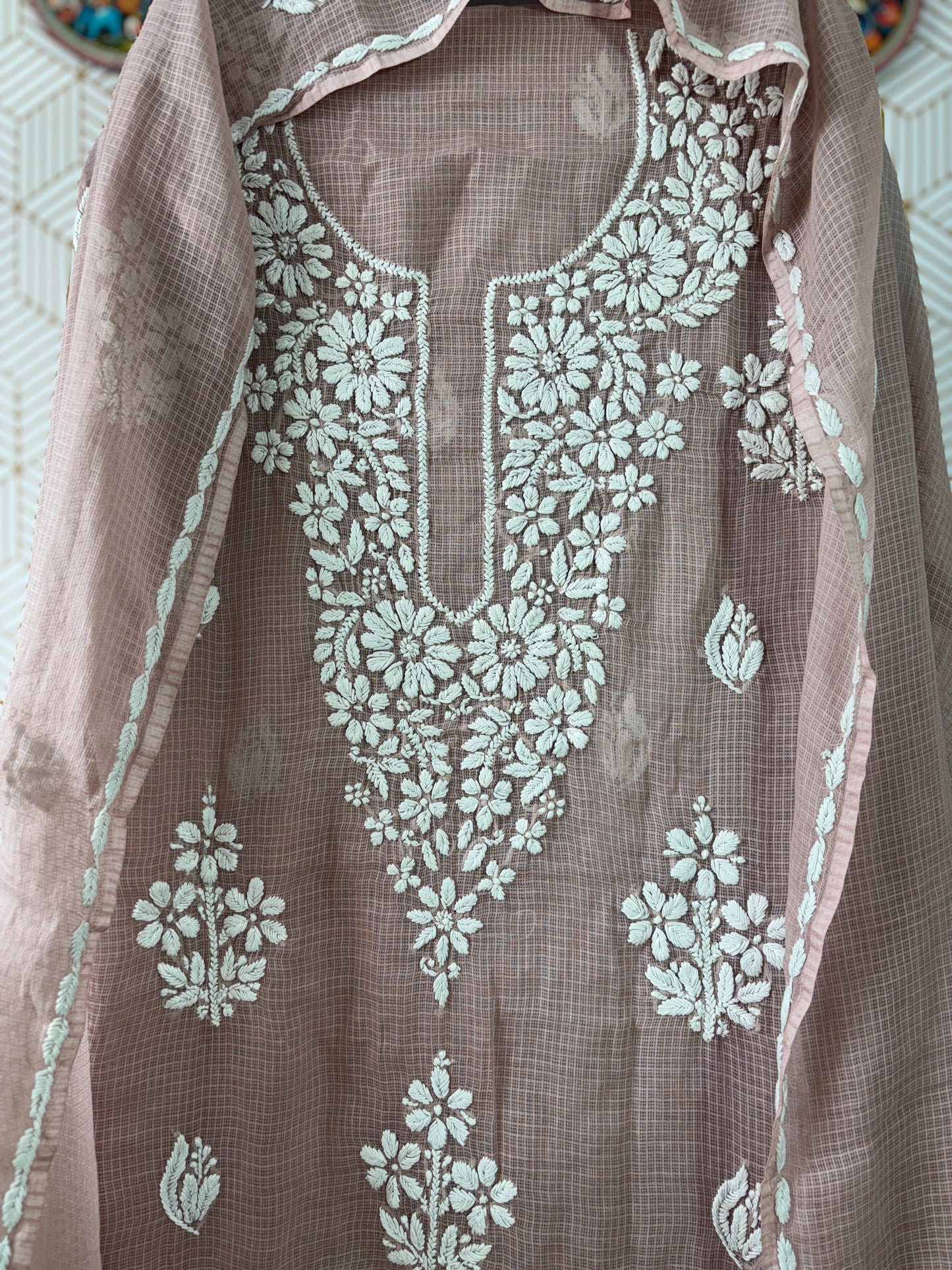 Lucknowi Chikankari Kota Doria Suit Set