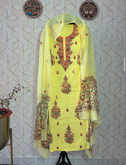 Pure Cotton Kantha Embroidered Suit Set