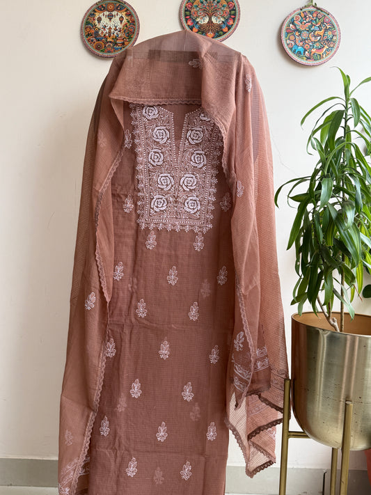 Lucknowi Chikankari Kota Doria Suit Set – Classic