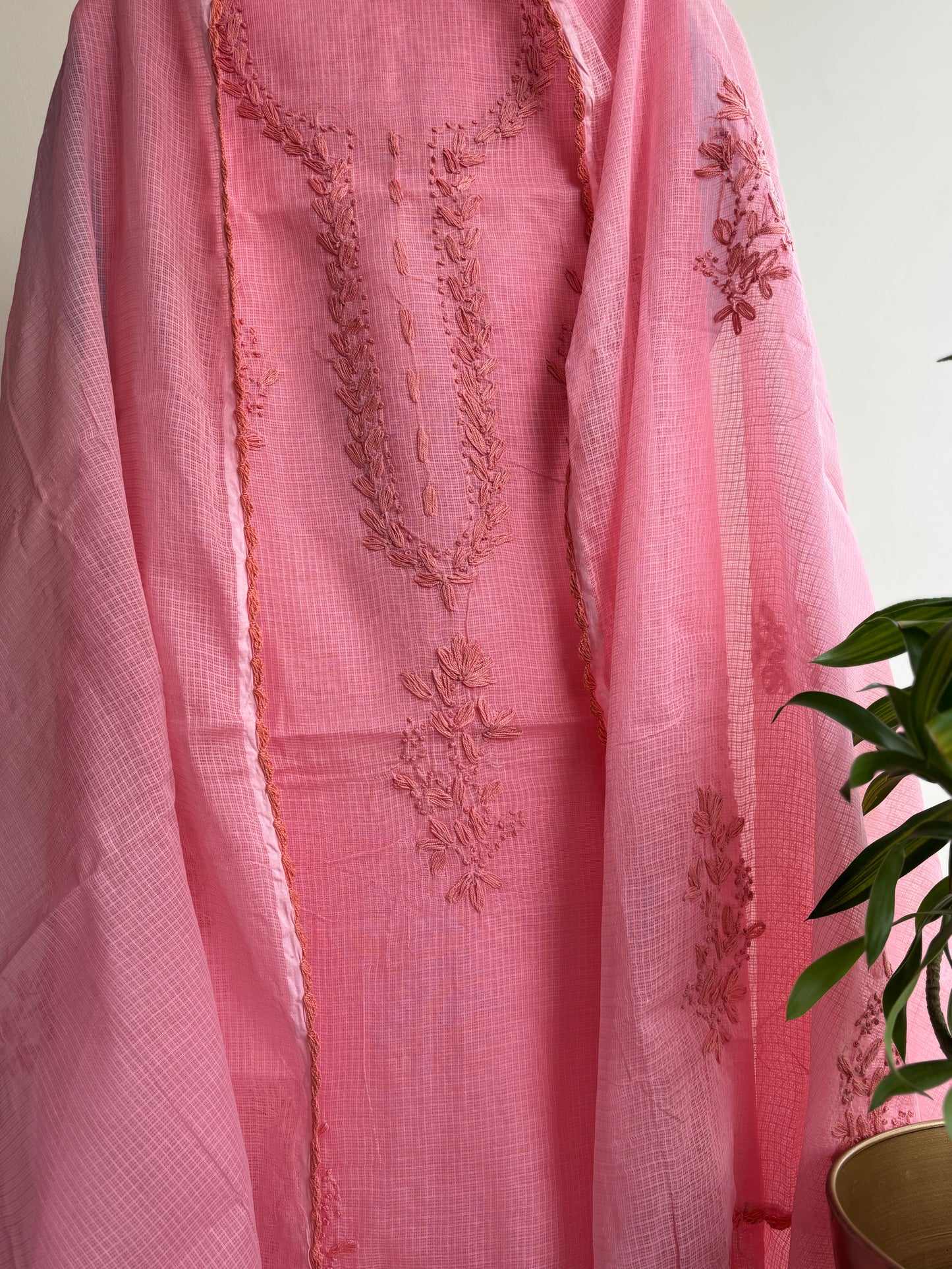 Lucknowi Chikankari- Kotadoria Thread Work Suit Set