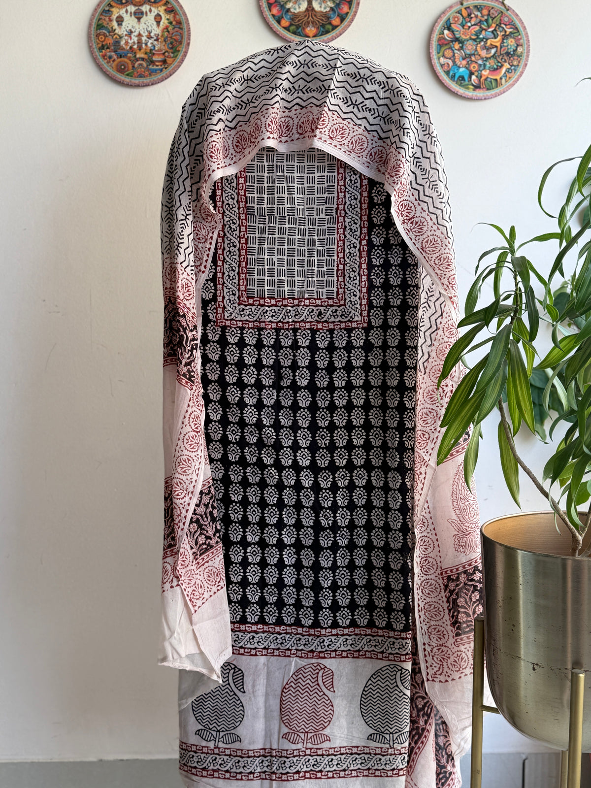 Bagh Handblock Print Pure Mul Cotton Suit Set