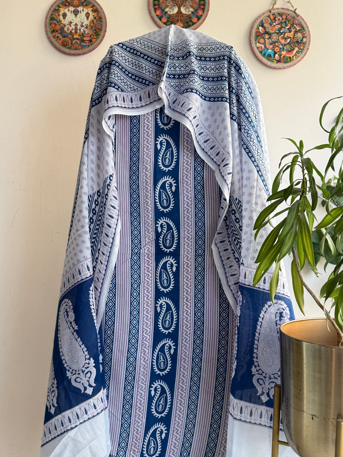 Bagh Handblock Print Pure Mul Cotton Suit Set
