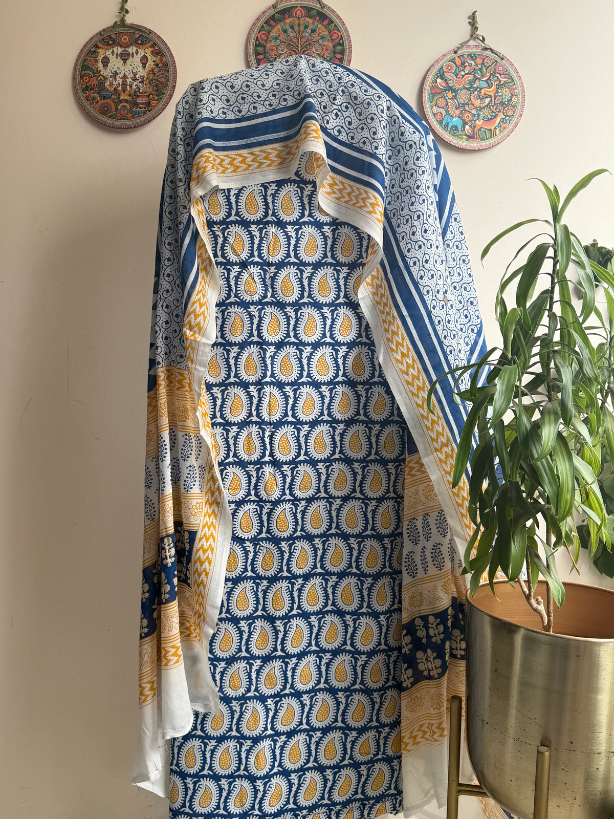 Bagh Handblock Print Pure Mul Cotton Suit Set