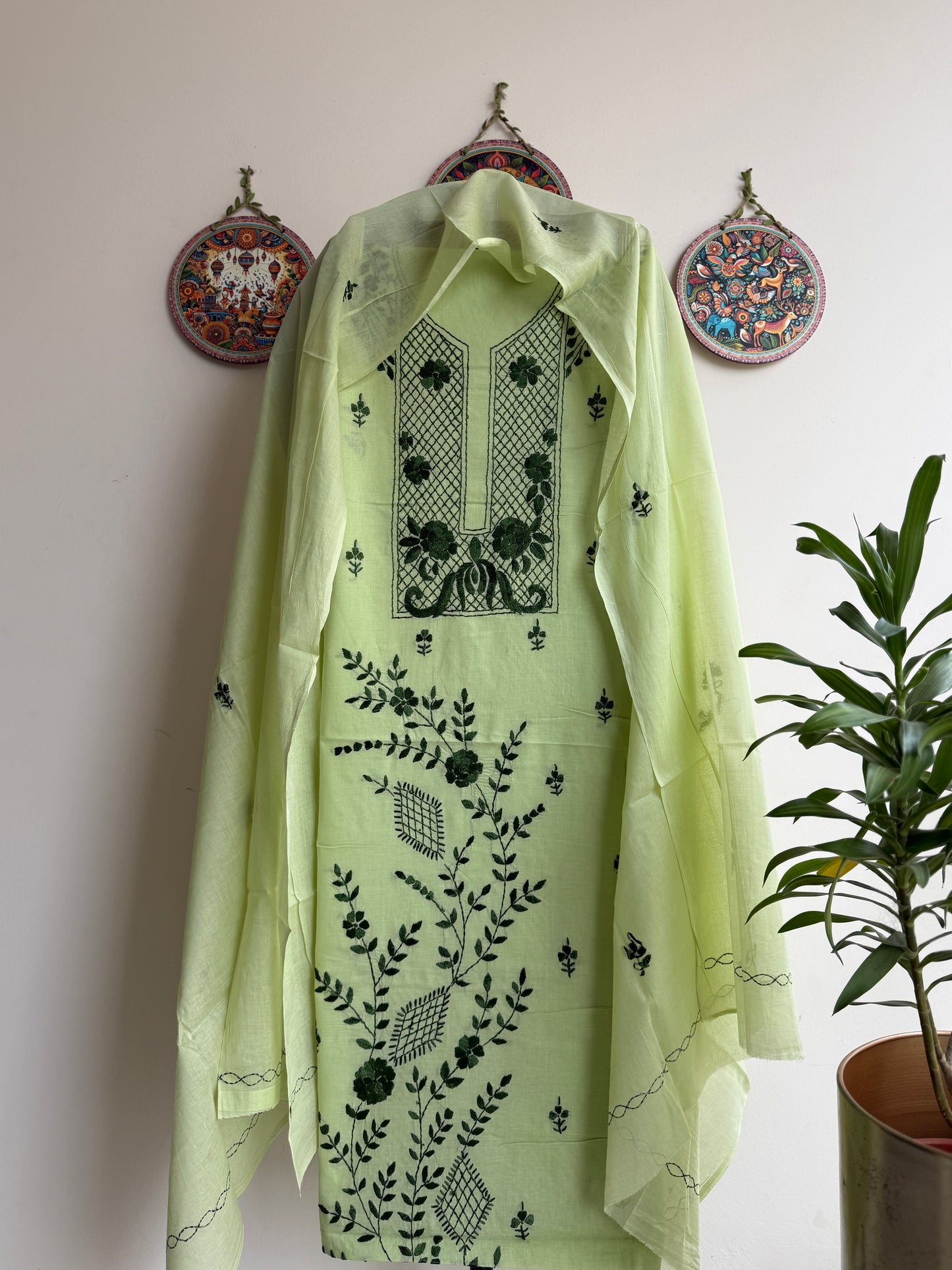 Bengal Handloom – Parsi Work Pure Cotton Embroidered Suit Set