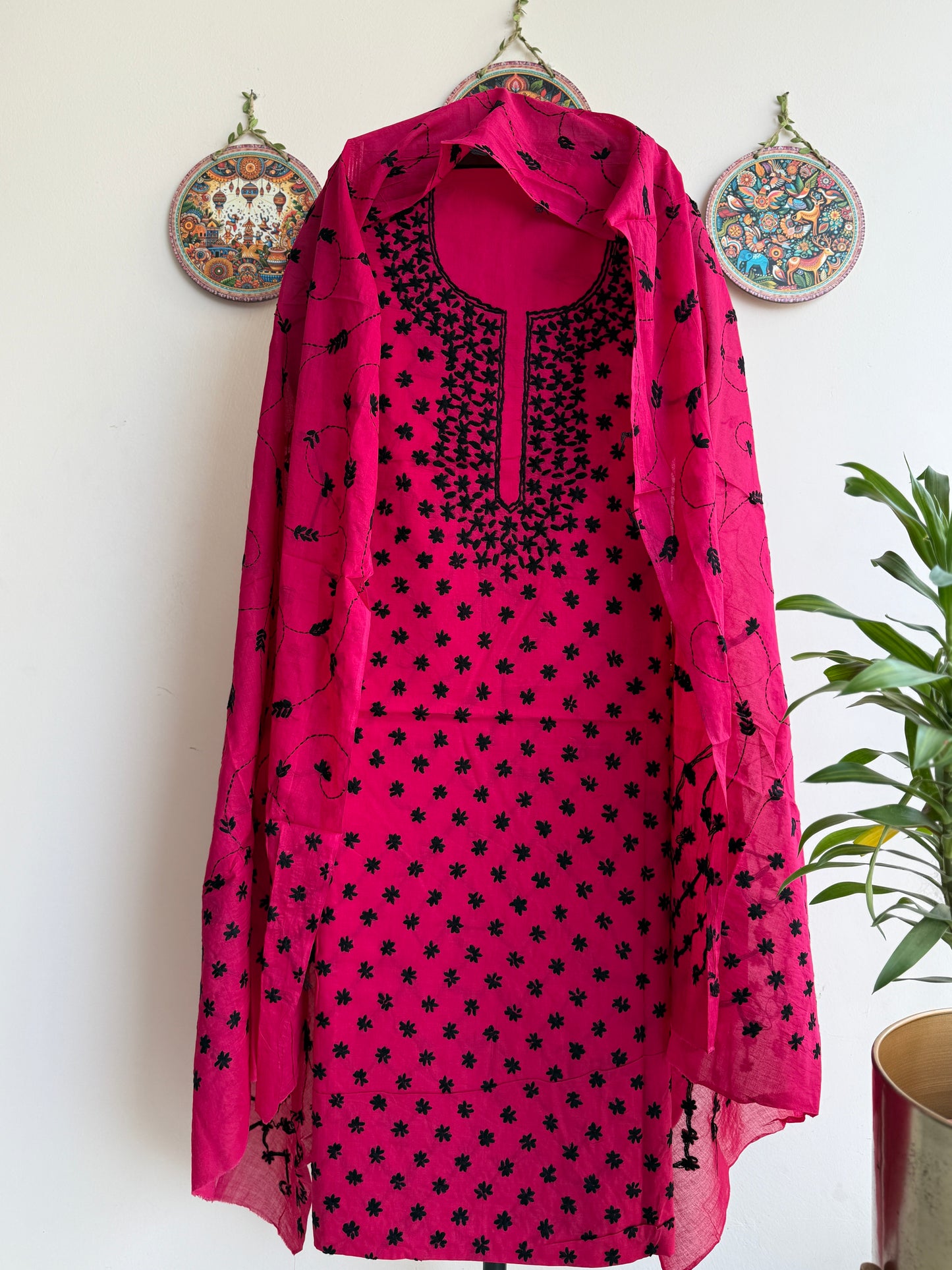 Bengal Handloom – Star Pattern Pure Cotton Embroidered Suit Set