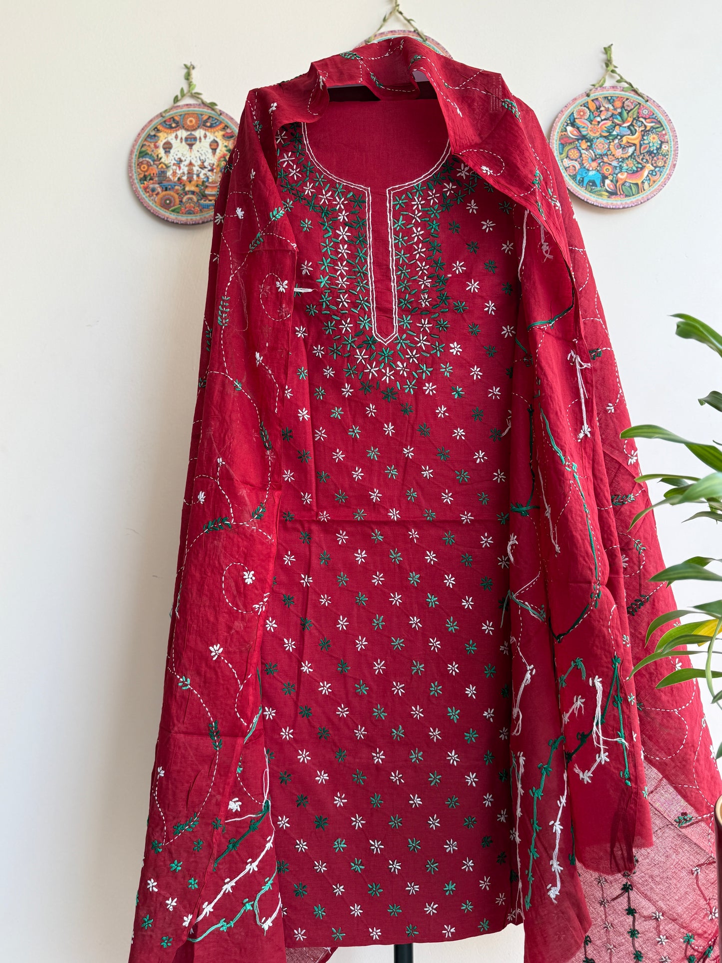 Bengal Handloom – Star Pattern Pure Cotton Embroidered Suit Set