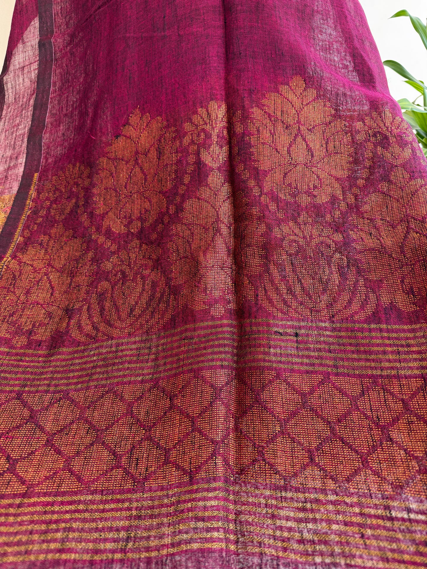 Jamdani- ✨ Pure Linen Jamdani Weaving Kurta & Dupatta Set ✨