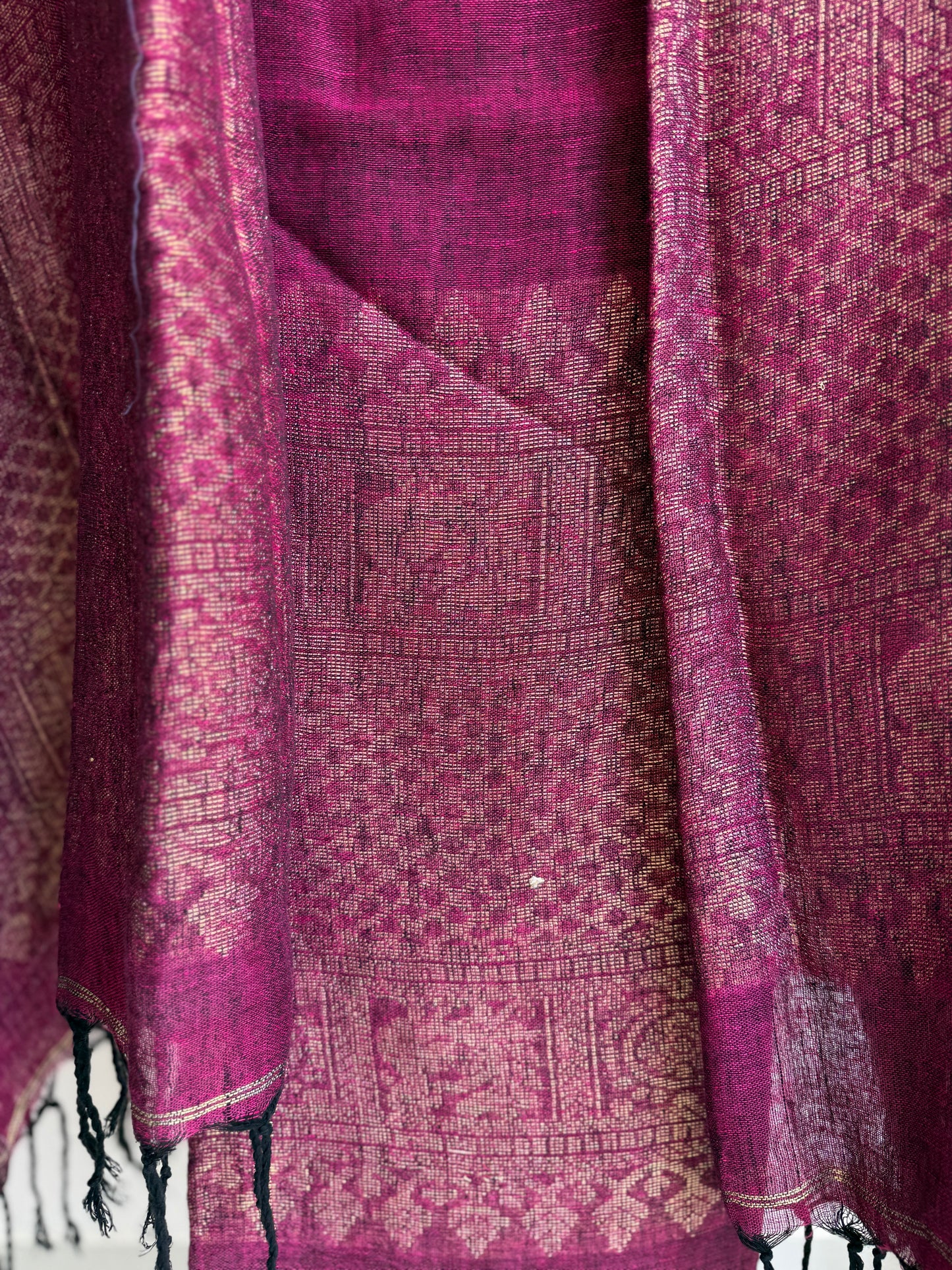 Jamdani- ✨ Pure Linen Jamdani Weaving Kurta & Dupatta Set ✨