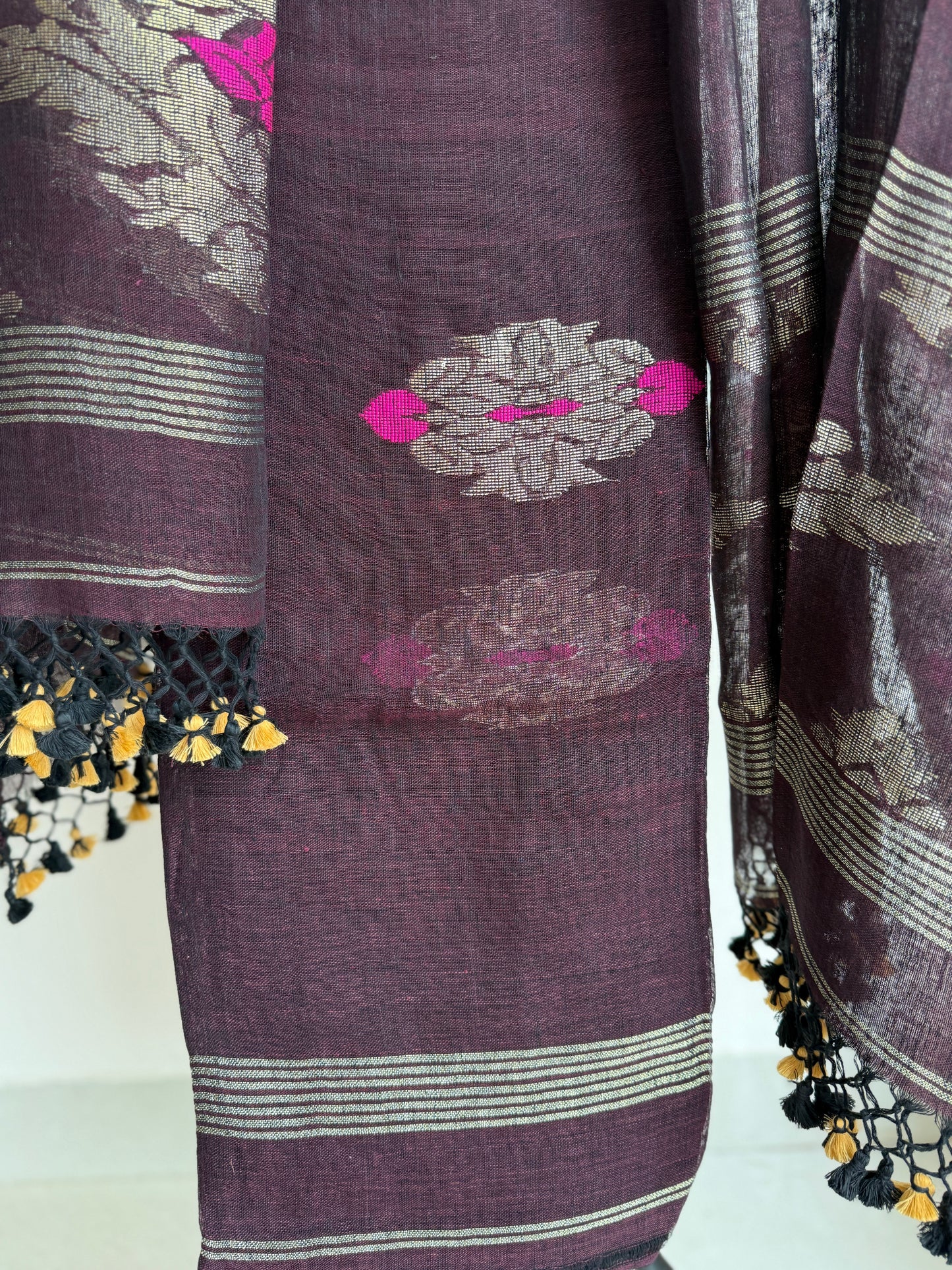 Jamdani- ✨ Pure Linen Jamdani Weaving Kurta & Dupatta Set ✨