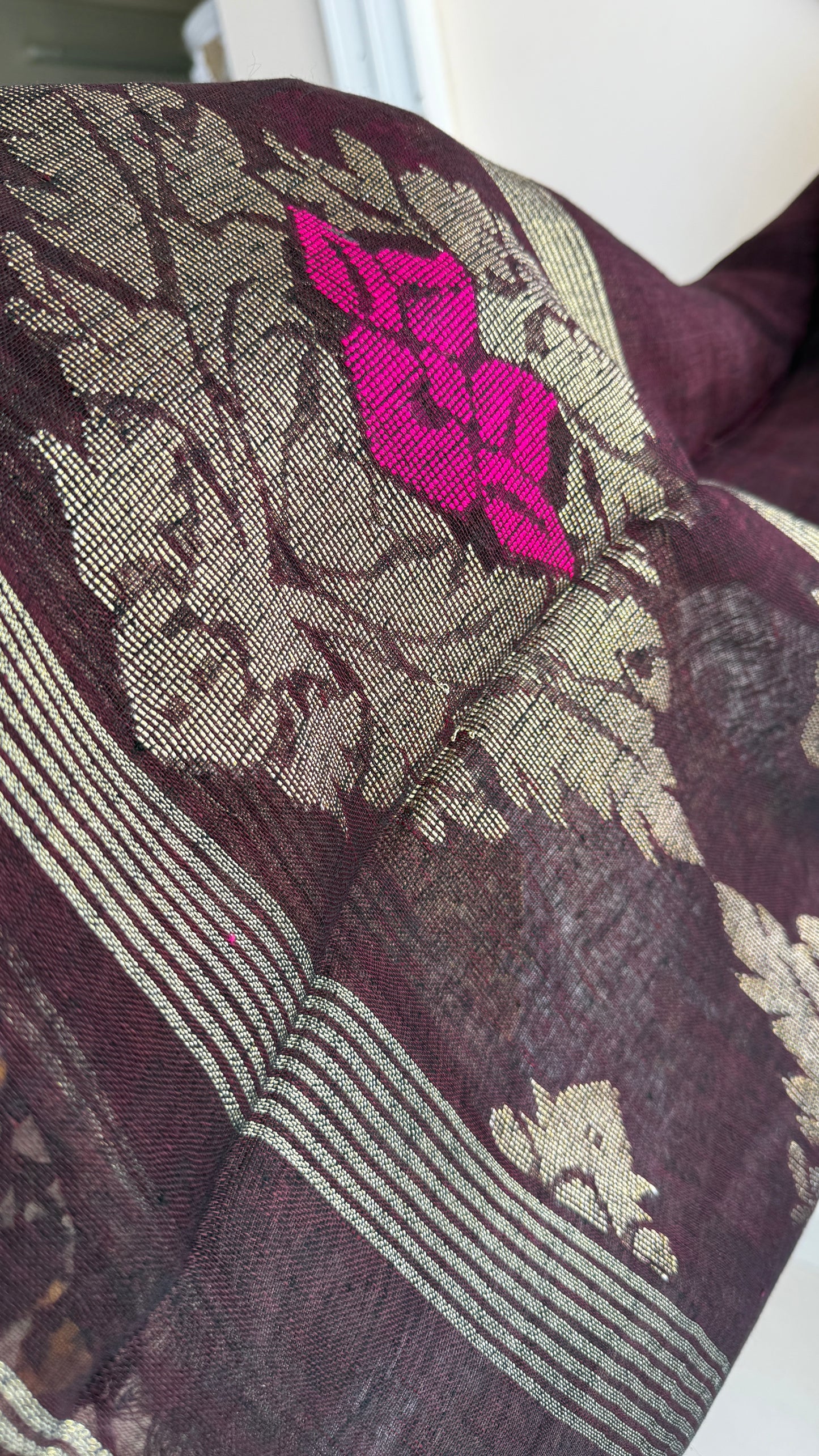 Jamdani- ✨ Pure Linen Jamdani Weaving Kurta & Dupatta Set ✨