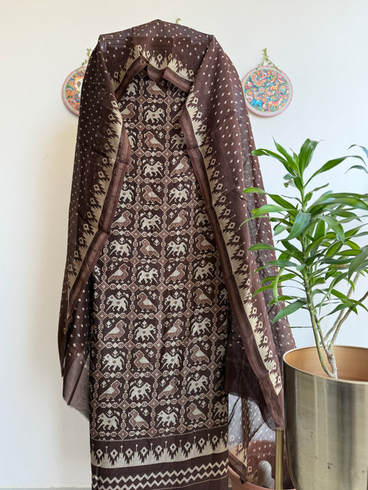 🌸 Pure Maheshwari Silk Floral Suit Set ✨