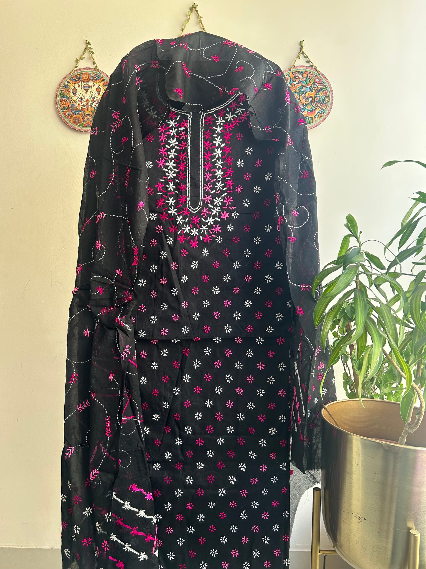 Bengal Handloom – Star Pattern Pure Cotton Embroidered Suit Set