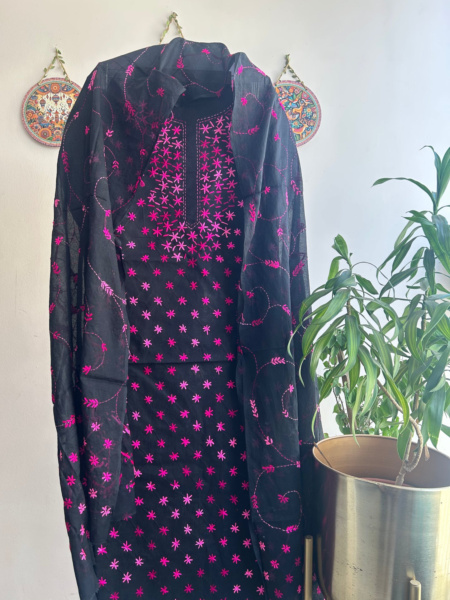 Bengal Handloom – Star Pattern Pure Cotton Embroidered Suit Set