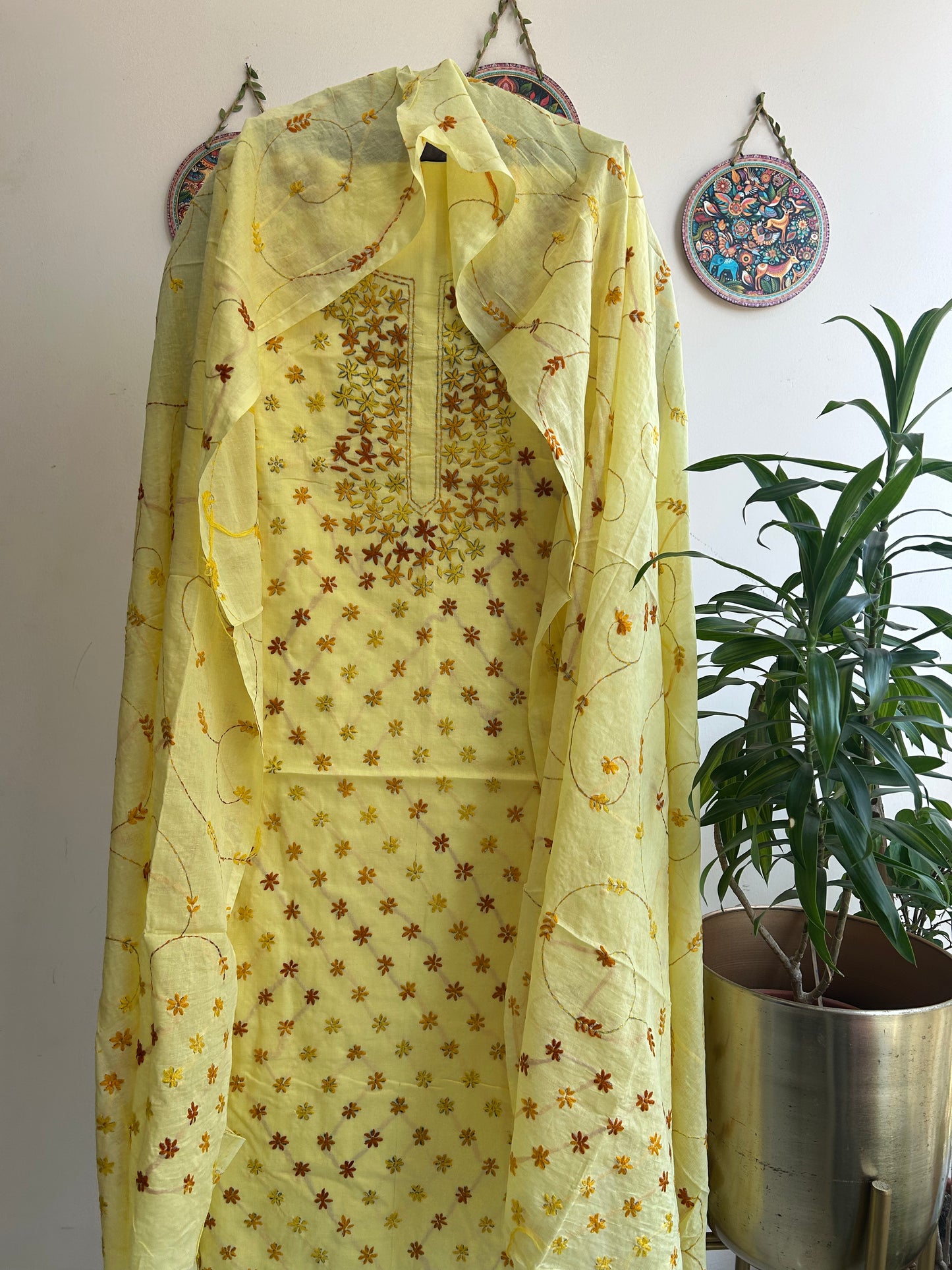 Bengal Handloom – Star Pattern Pure Cotton Embroidered Suit Set