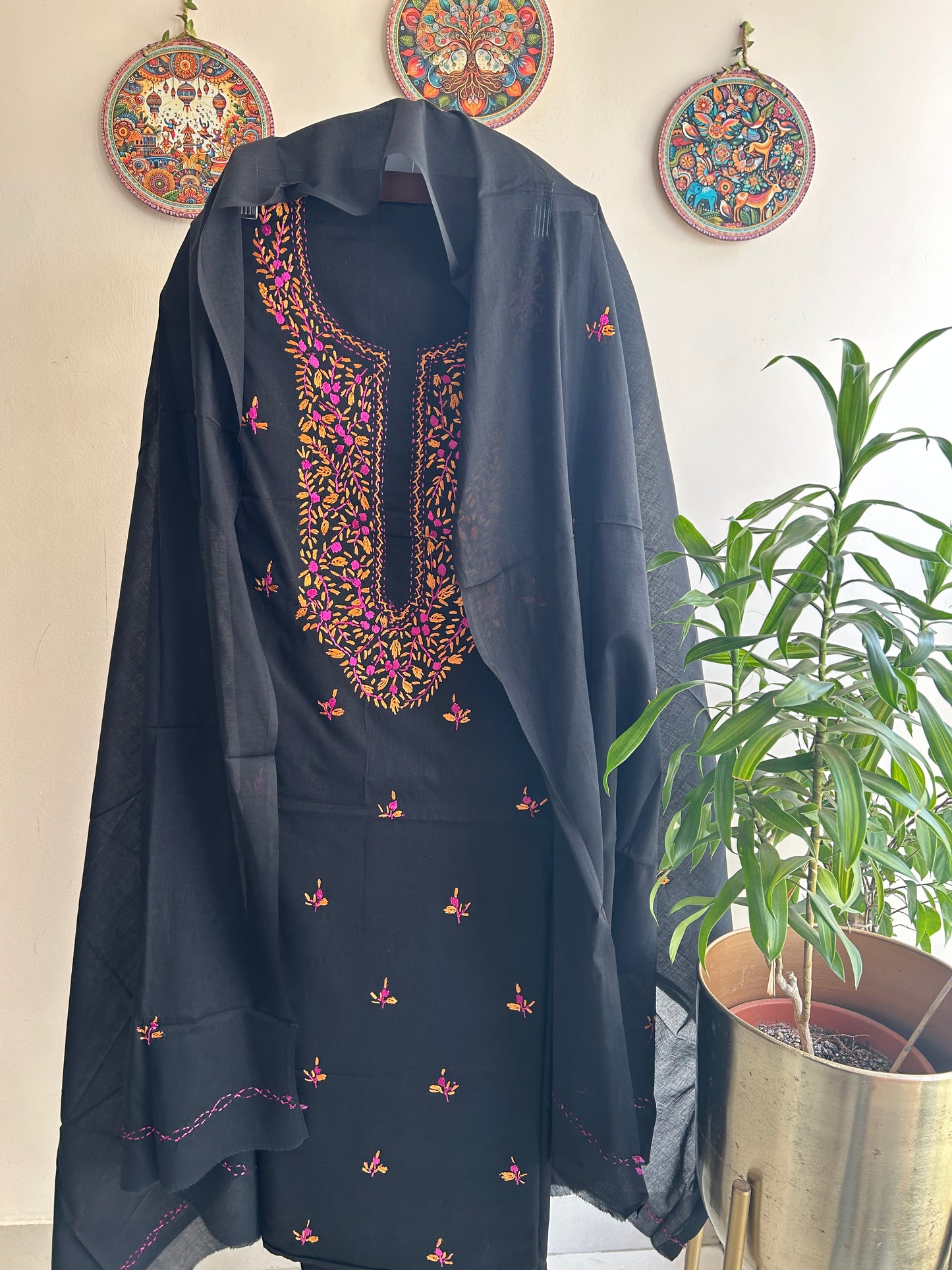 Bengal Handloom – Parsi Work Pure Cotton Embroidered Suit Set