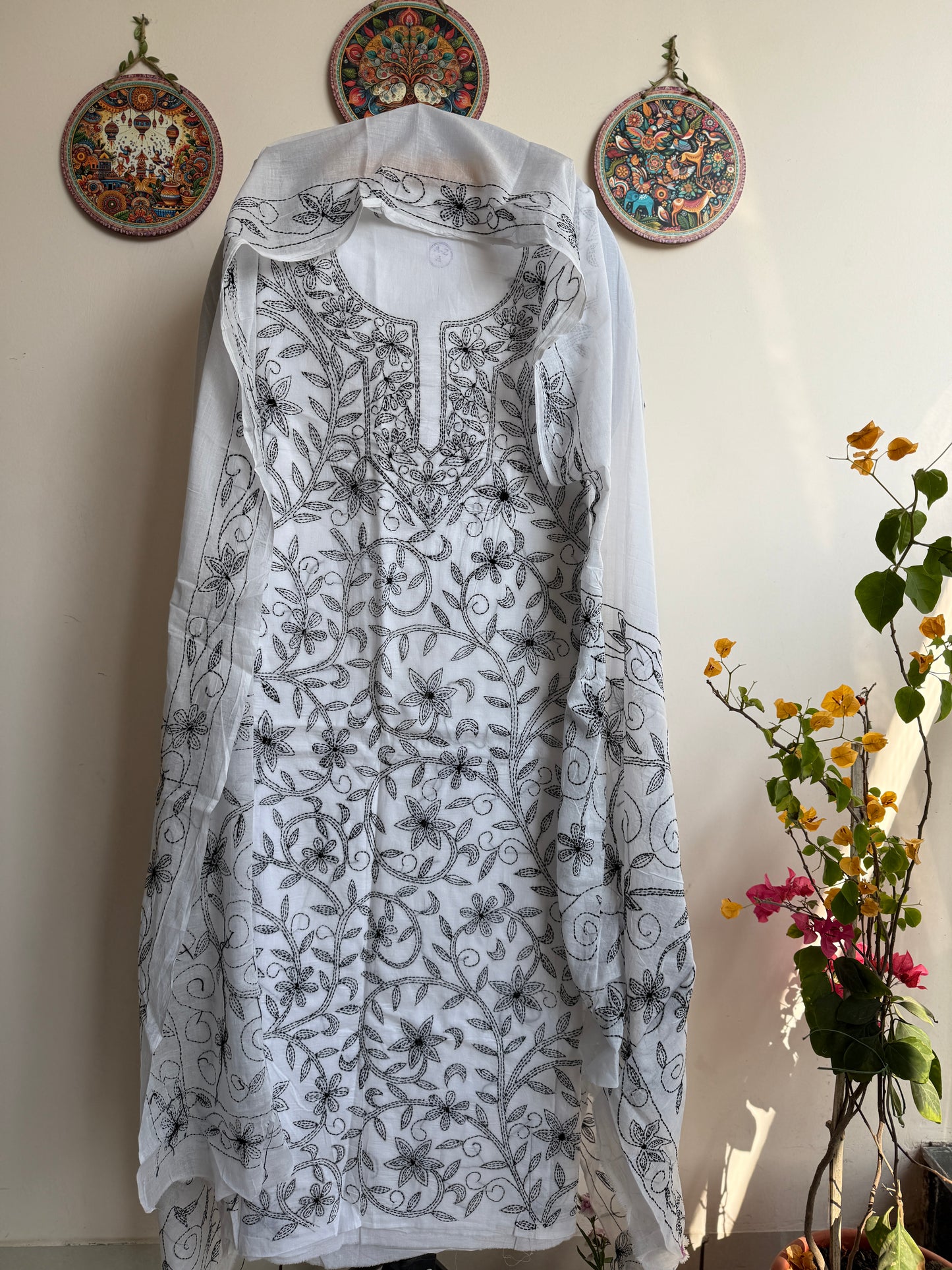 Bengal Handloom – Kantha Stich Pure Cotton Embroidered Suit Set