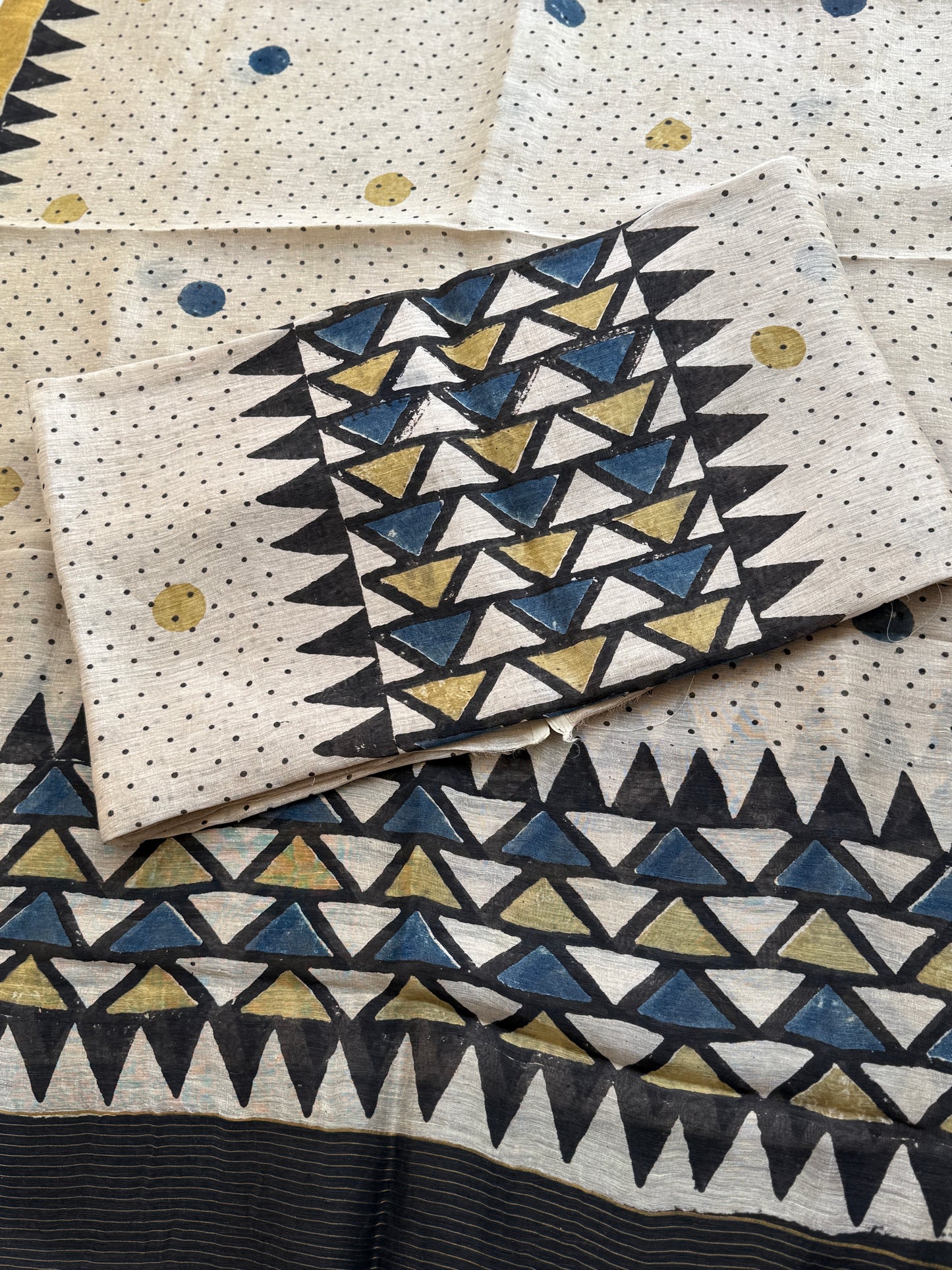 Pure Linen Ajrakh Hand Block Printed Suit Set with Dupatta | Natural Dyes