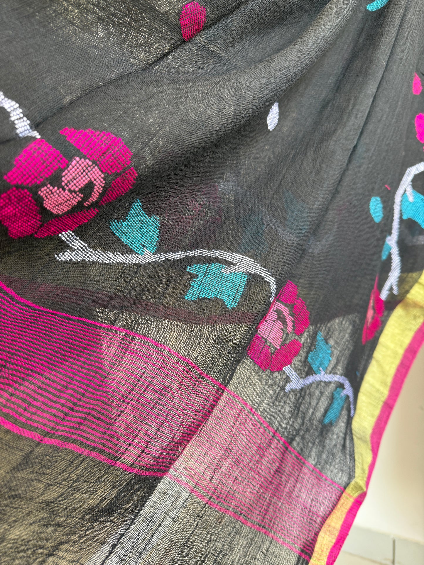 Jamdani- ✨ Pure Linen Jamdani Weaving Kurta & Dupatta Set ✨