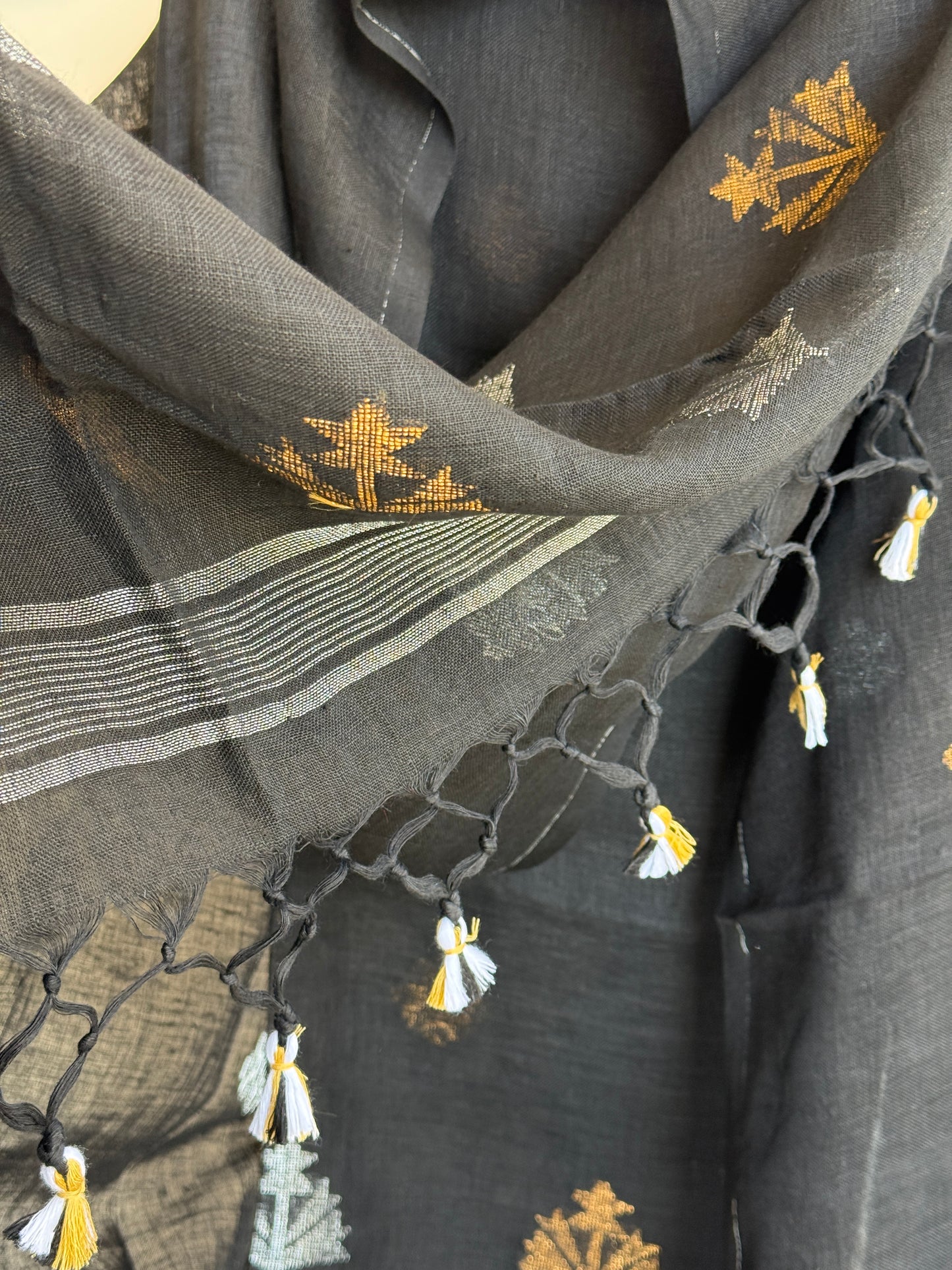 Jamdani- ✨ Pure Linen Jamdani Weaving Kurta & Dupatta Set ✨