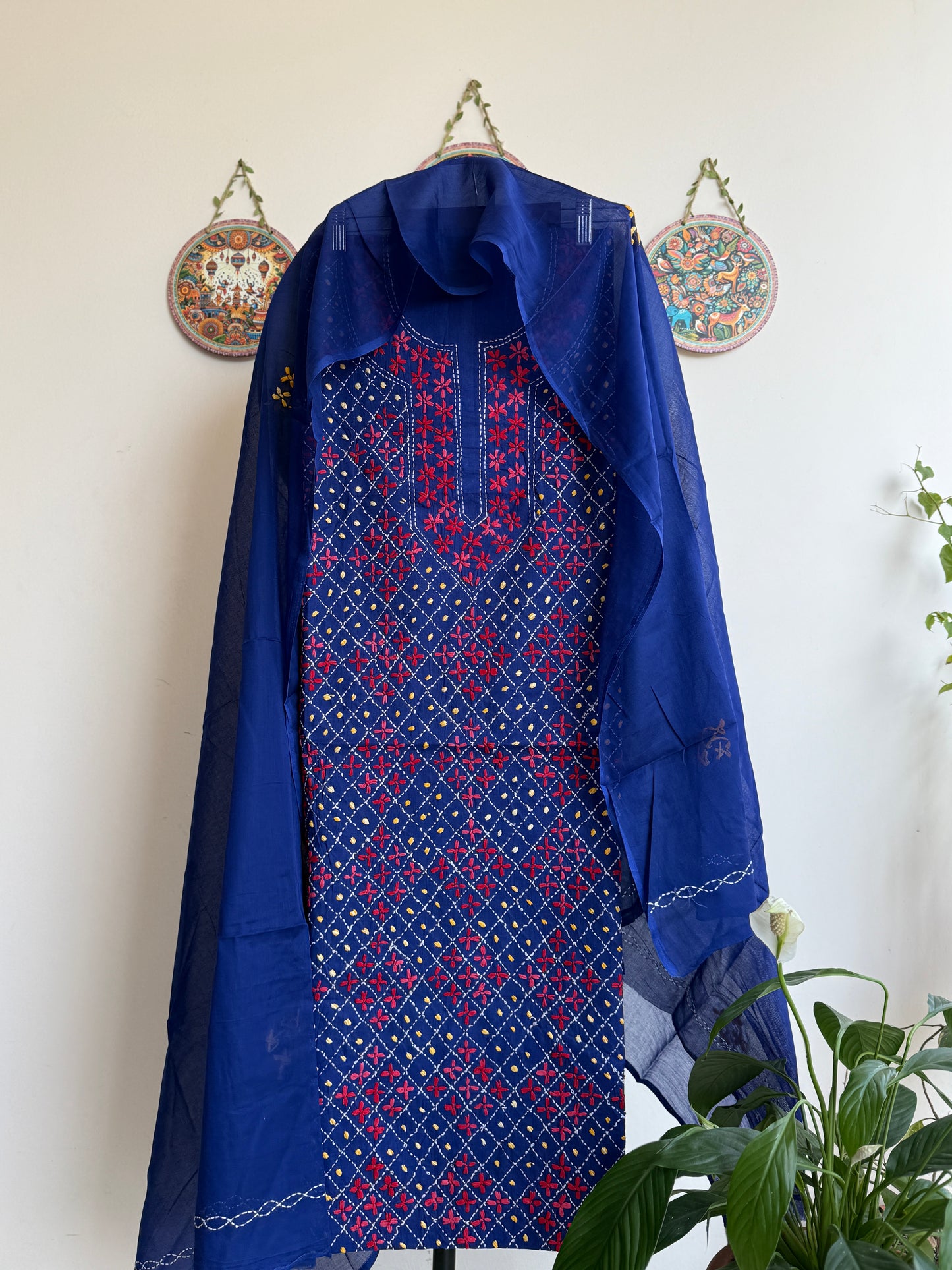 Bengal Handloom – Star Pattern Pure Cotton Embroidered Suit Set