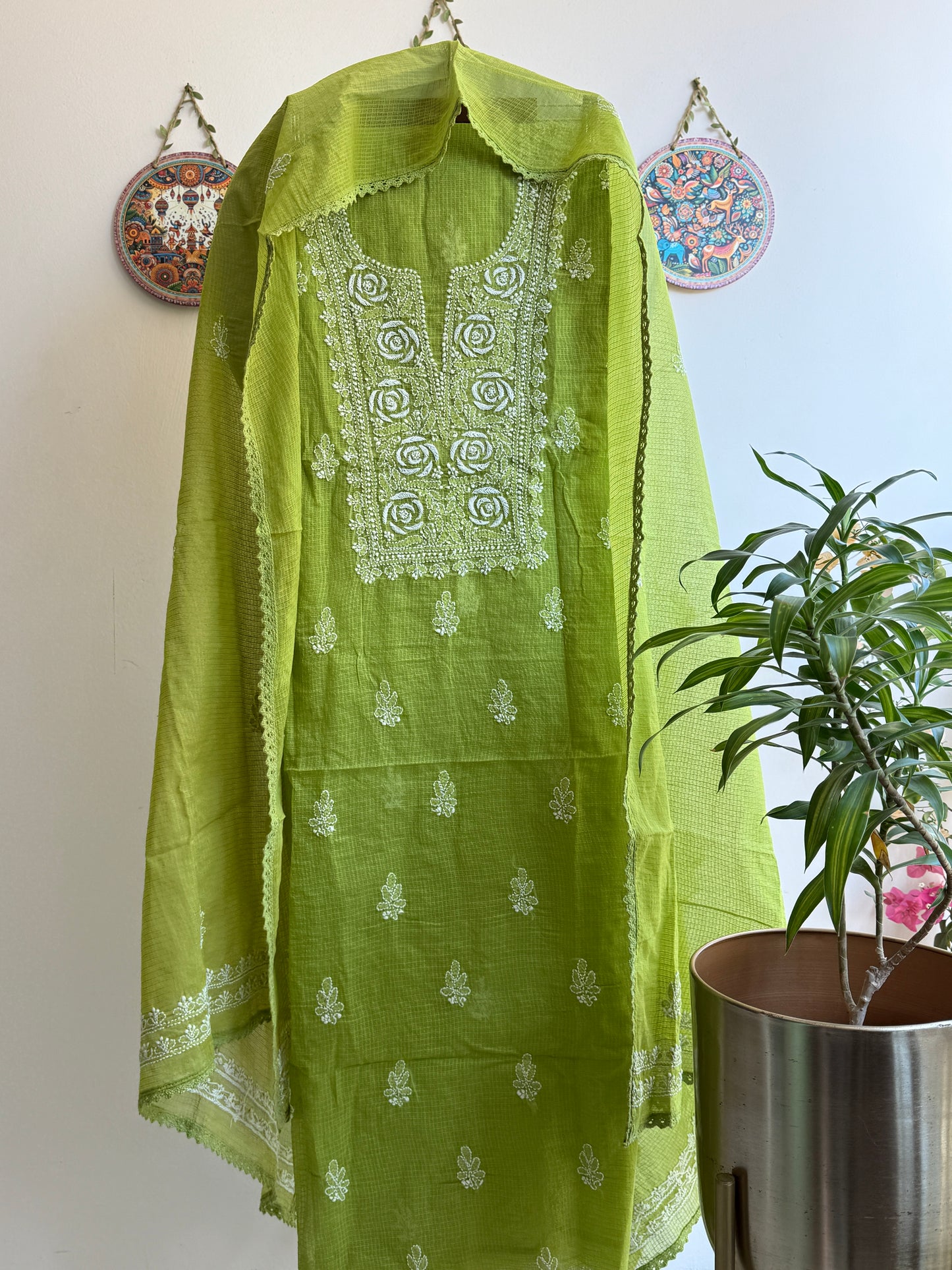 Lucknowi Chikankari Kota Doria Suit Set