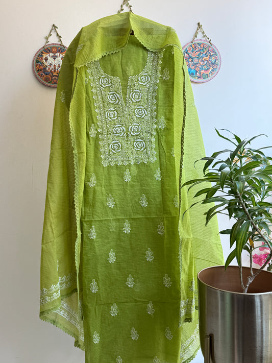 Lucknowi Chikankari Kota Doria Suit Set
