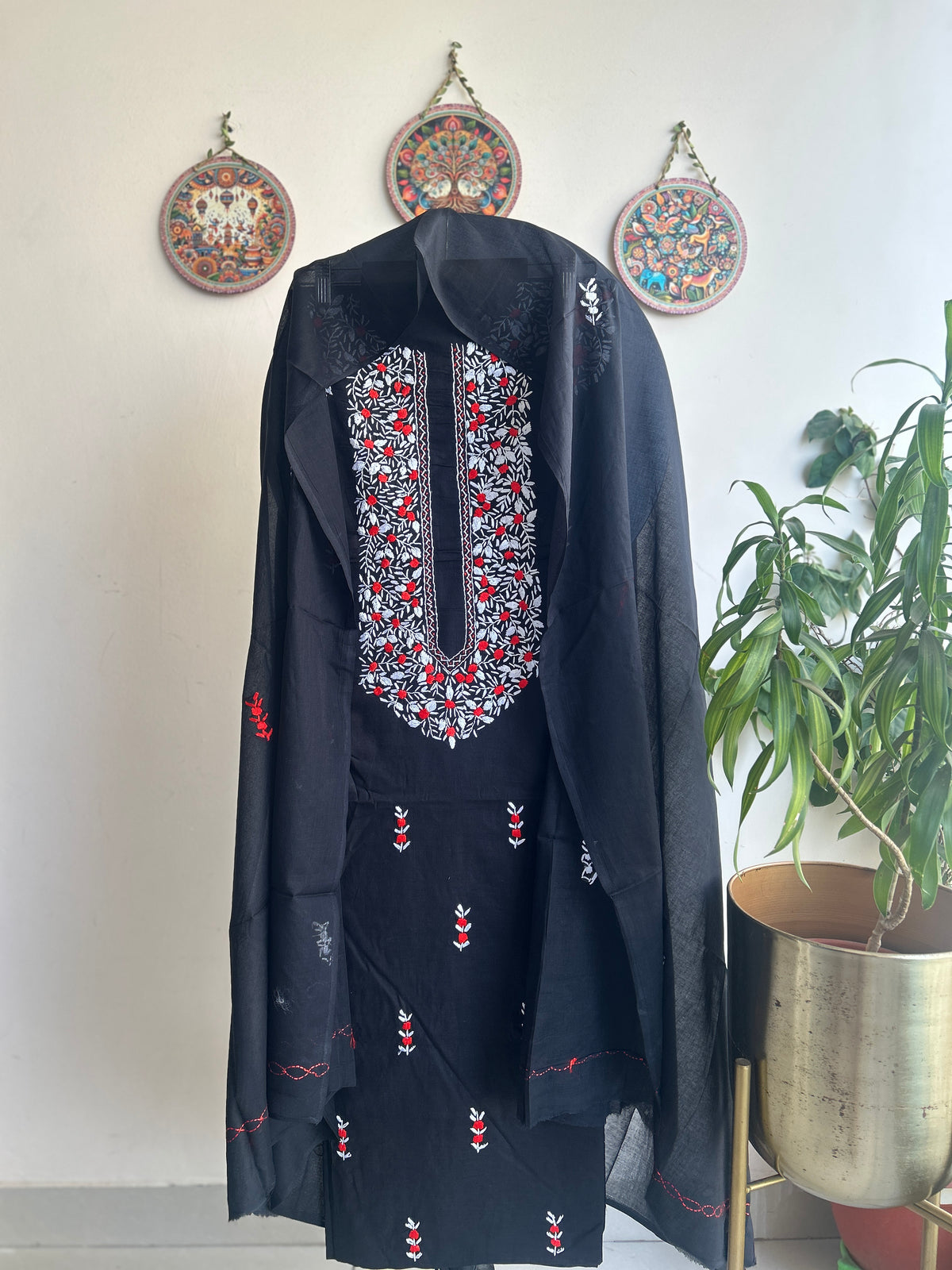 Bengal Handloom – Parsi Work Pure Cotton Embroidered Suit Set